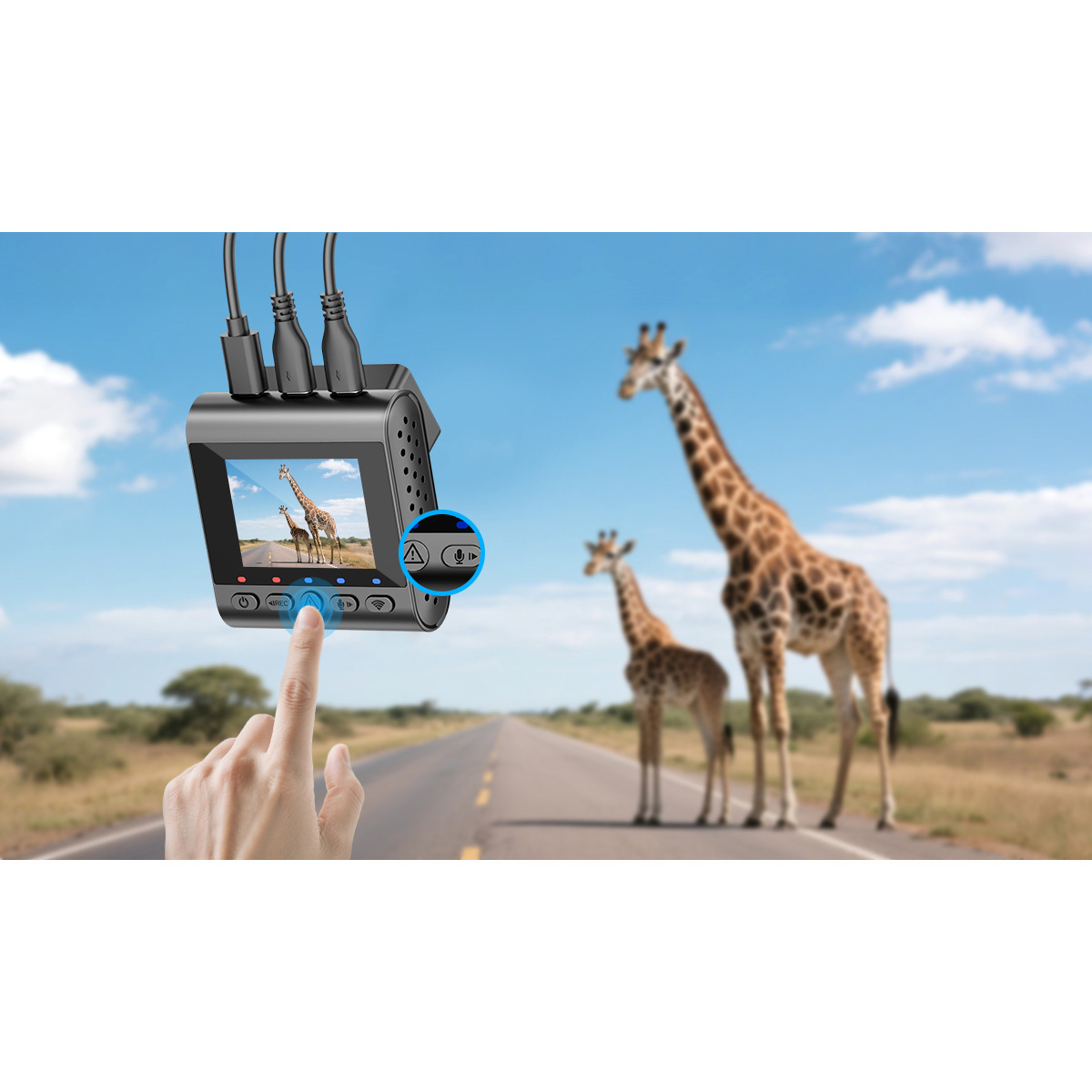 Автомобільний відеореєстратор з камерою заднього виду SJCAM Dashcam M60S + Rear Cam