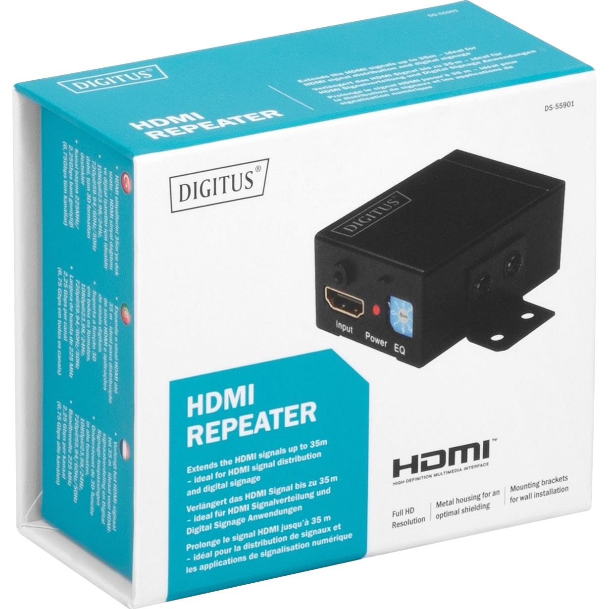 Ретранслятор DIGITUS High Speed Repeater 1080p HDMI Black (DS-55901)