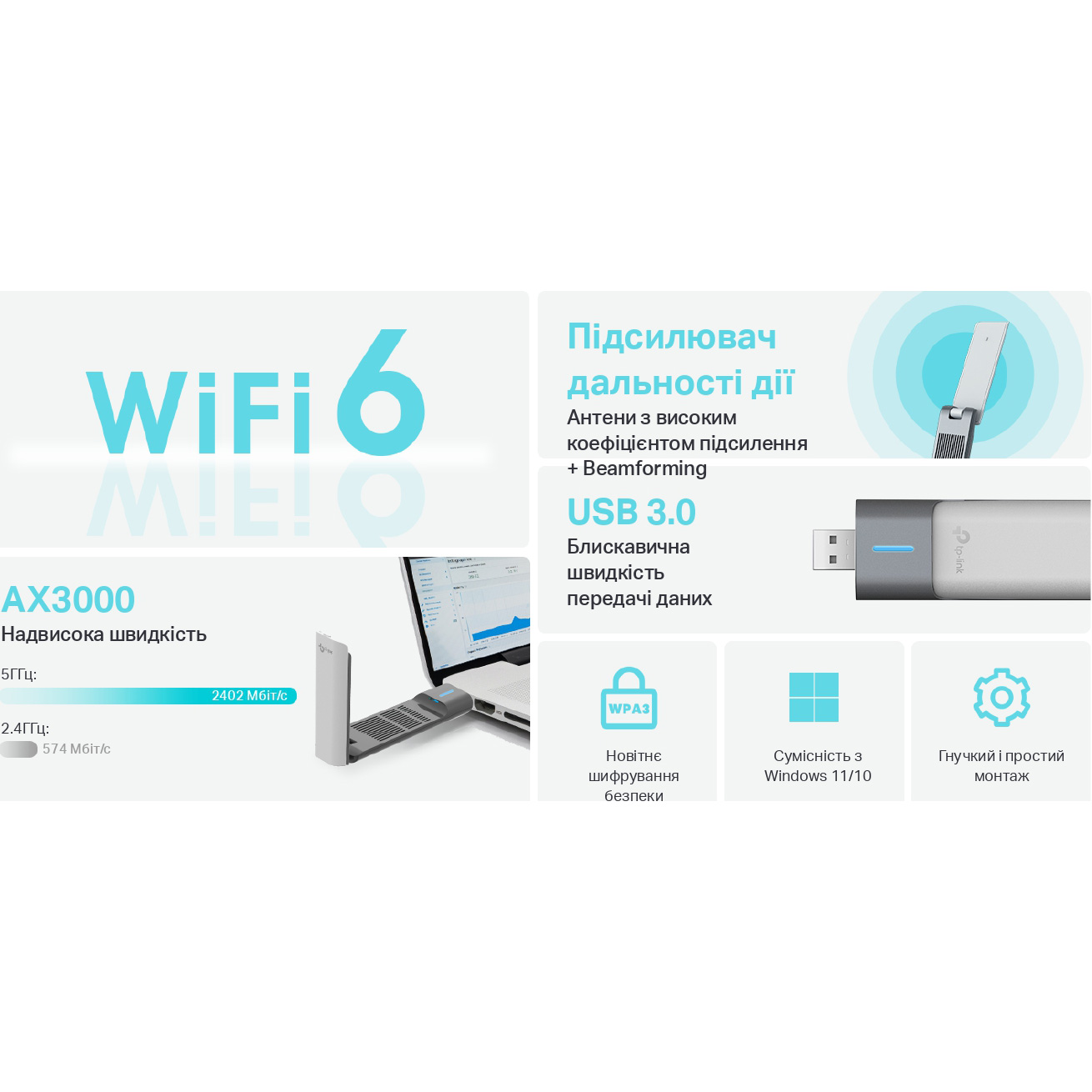 Wi-Fi адаптер TP-LINK Archer TX50UH