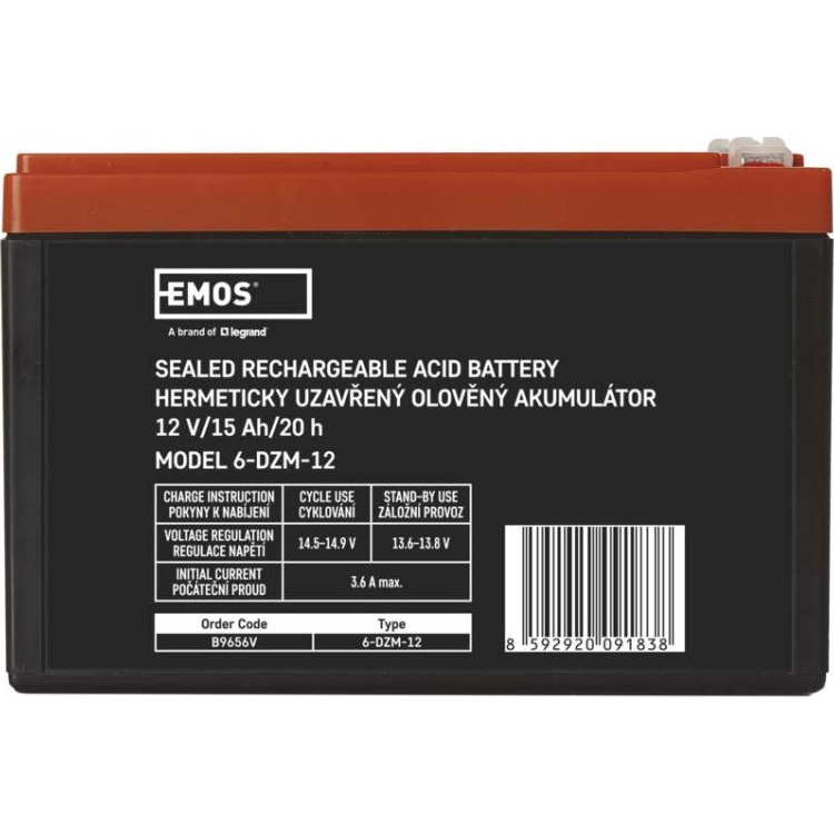 Аккумуляторная батарея EMOS B9656V (12В, 15Ач)