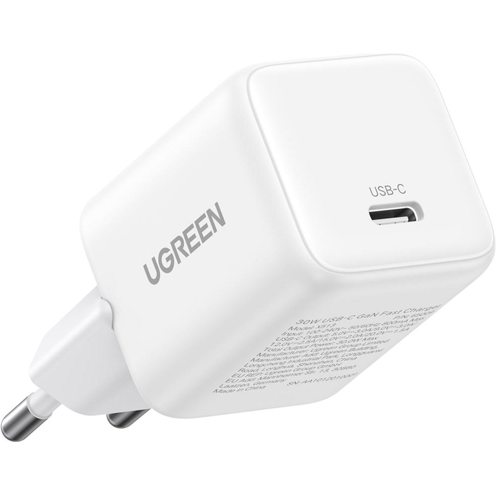 Зарядний пристрій UGREEN X513 30W USB-C QC4.0 PD3.0 GaN Fast Charger White (65009)