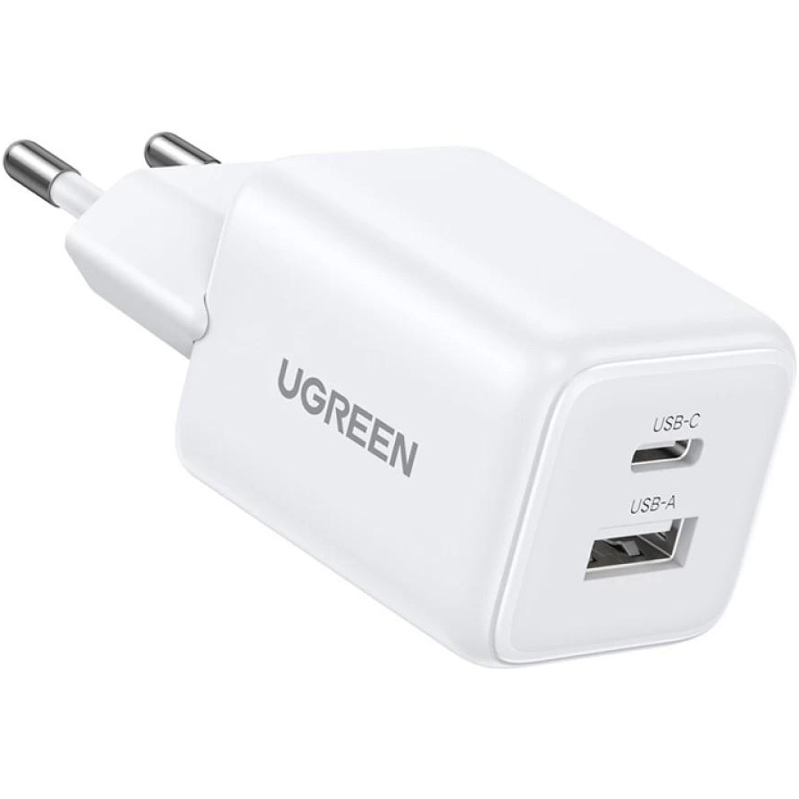 Зарядний пристрій UGREEN X514 20W 1xUSB-C, 1xUSB-A GaN Fast Charger White (65006)