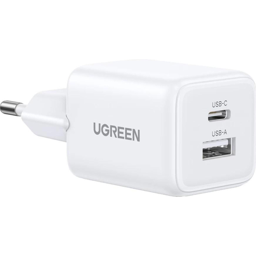 Зарядний пристрій UGREEN X514 20W 1xUSB-C, 1xUSB-A GaN Fast Charger White (65006)