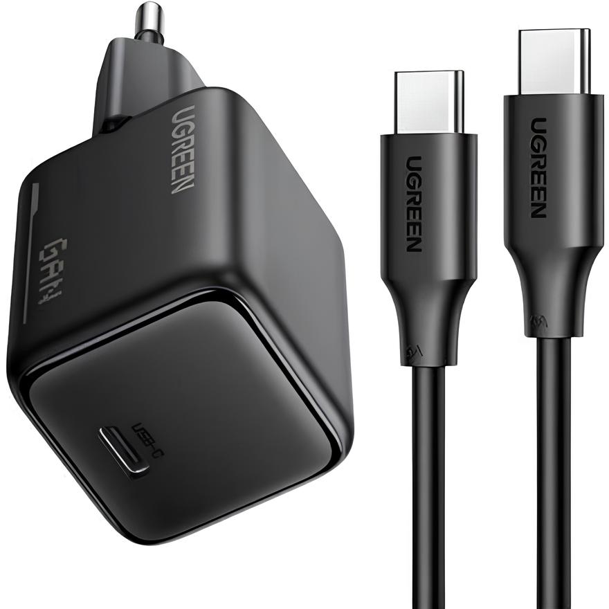 Зарядний пристрій UGREEN X517 25W USB-C GaN Fast Charger Set Black w/Type-C cable (75103)