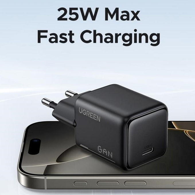 Зарядний пристрій UGREEN X517 25W USB-C GaN Fast Charger Set Black w/Type-C cable (75103)
