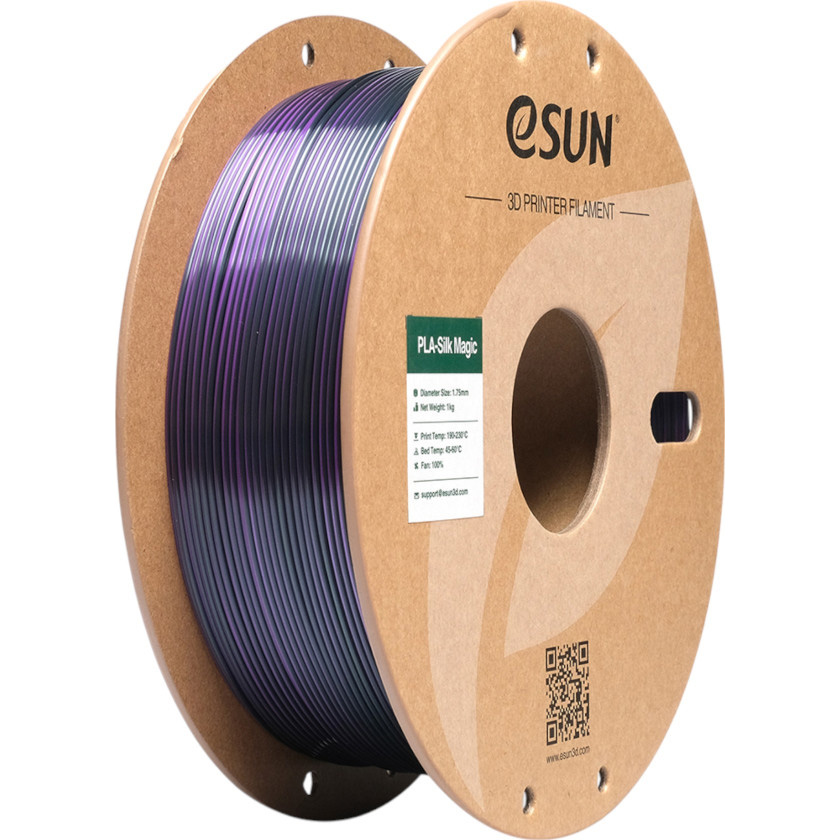 Пластик (філамент) для 3D принтера ESUN ePLA-Silk Magic 1.75mm, 1кг, Black/Purple (EPLA-SILKMAGIC-P175BP1)