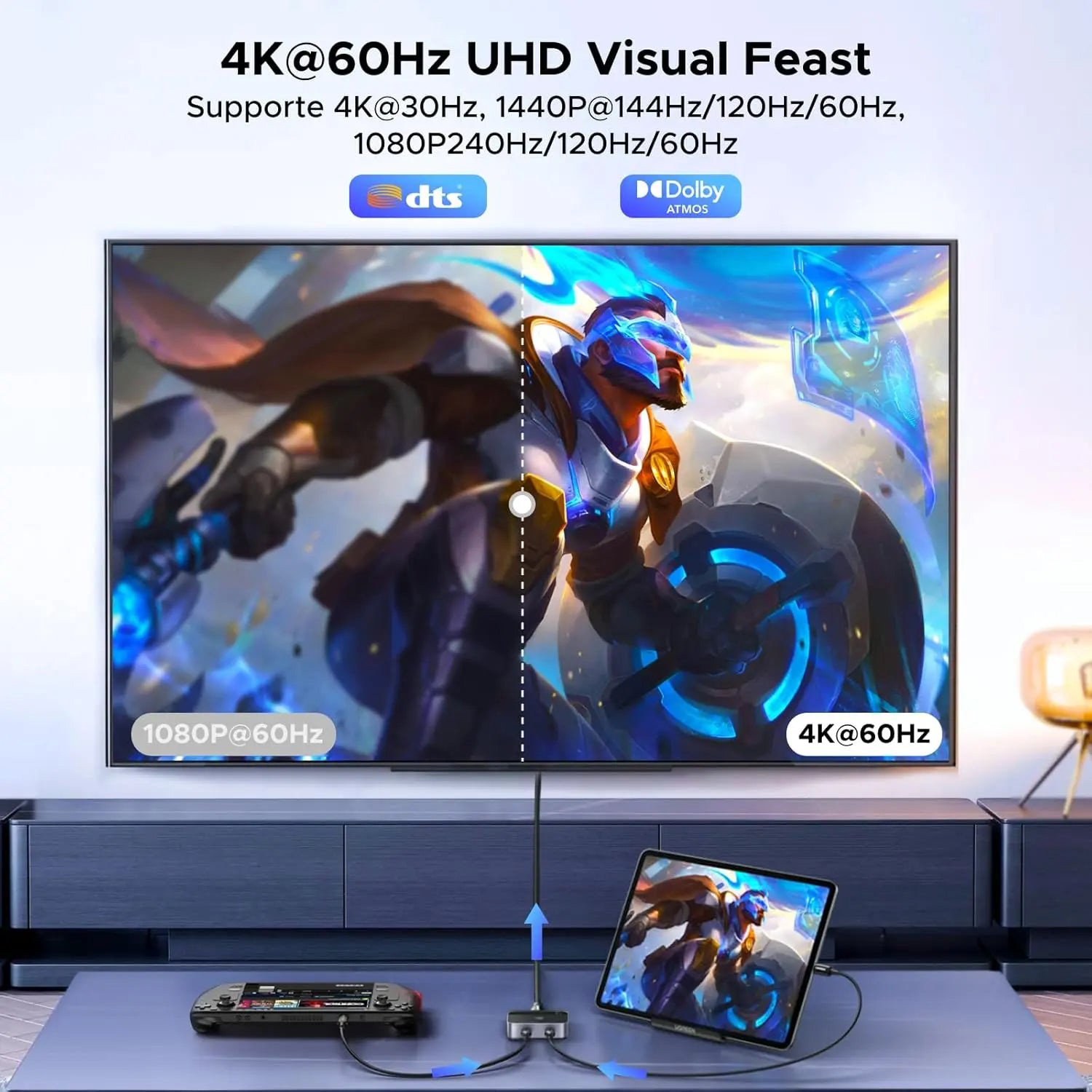 HDMI свитч 2 to 1 UGREEN AW503 2 USB-C to 1 HDMI 4K@60Hz (55452)