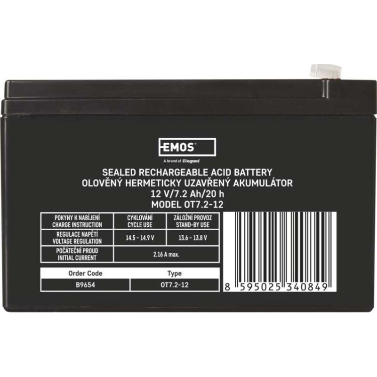 Акумуляторна батарея EMOS B9654 (12В, 7.2Агод)