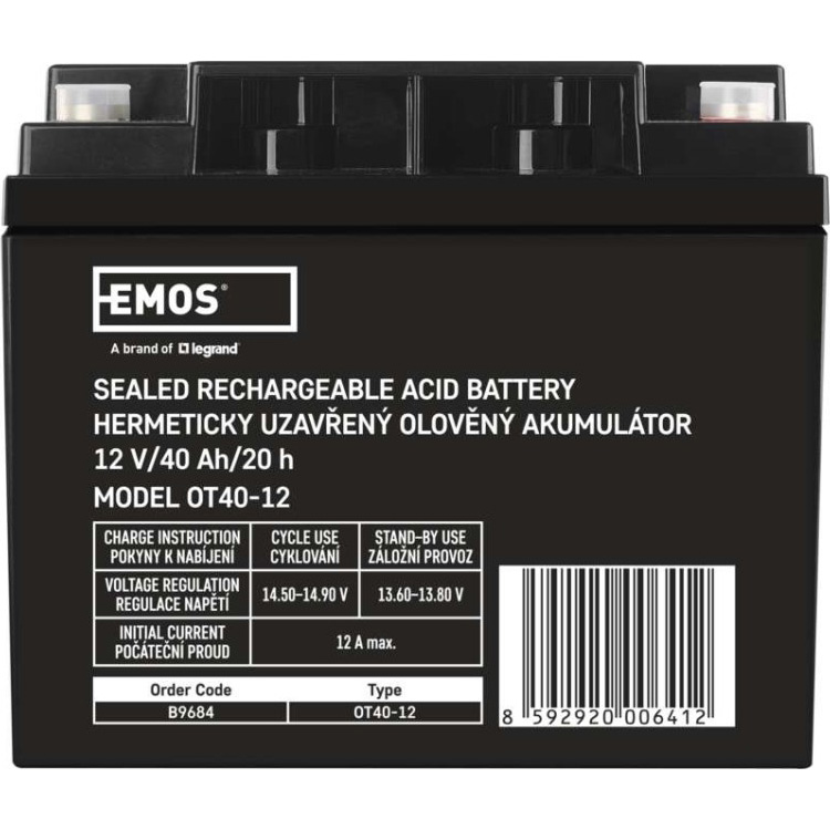 Аккумуляторная батарея EMOS B9684 (12В, 40Ач)