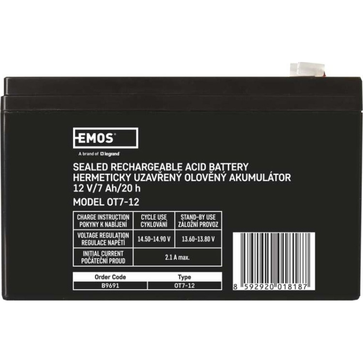 Аккумуляторная батарея EMOS B9691 (12В, 7Ач)