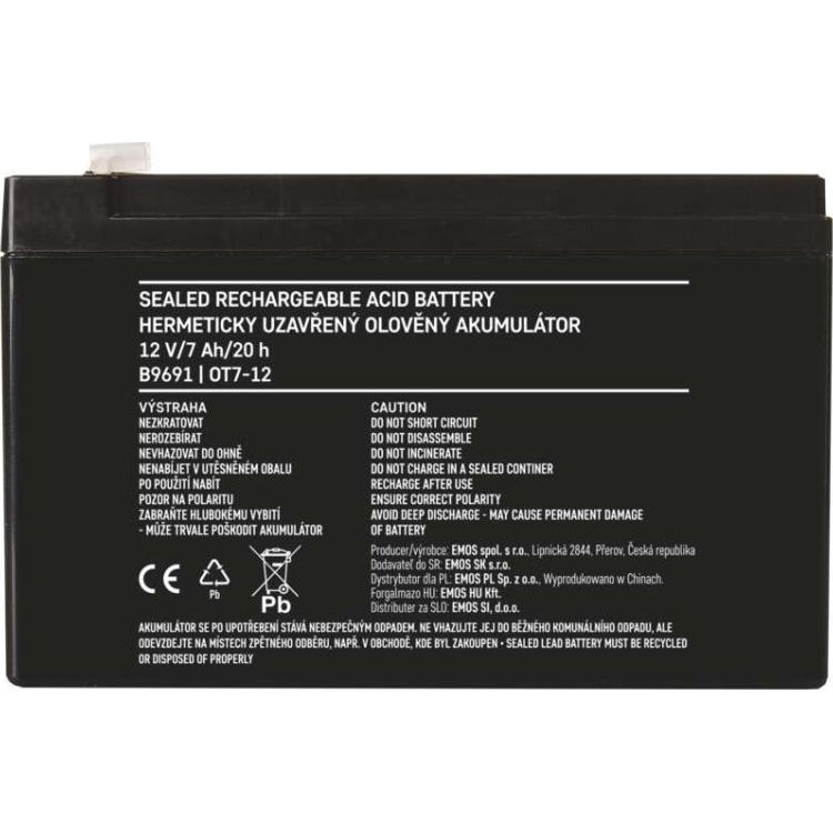Аккумуляторная батарея EMOS B9691 (12В, 7Ач)