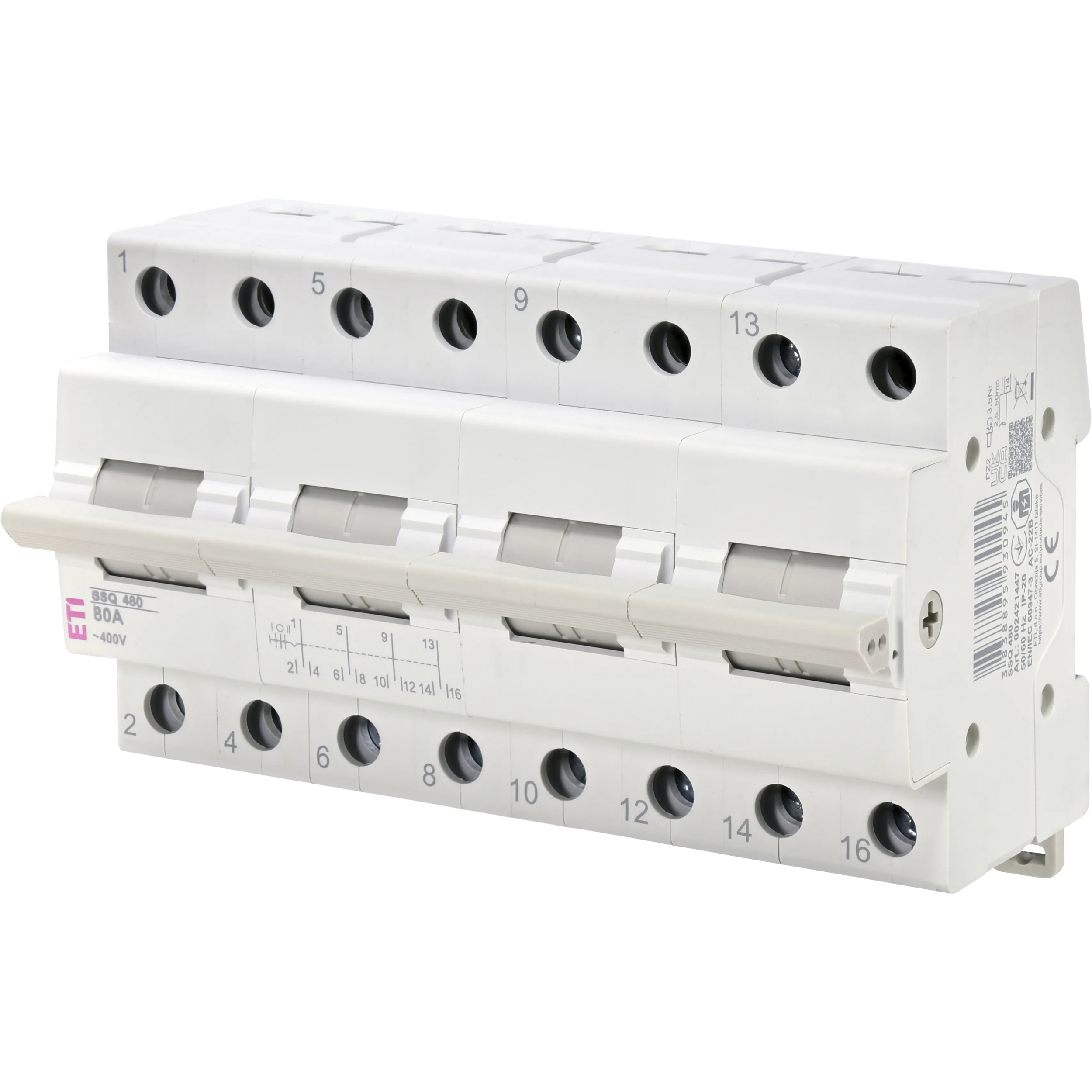 Переключатель ввода резерва I-0-II ETI SSQ 463 4p, 63А, 4кА (2421446)