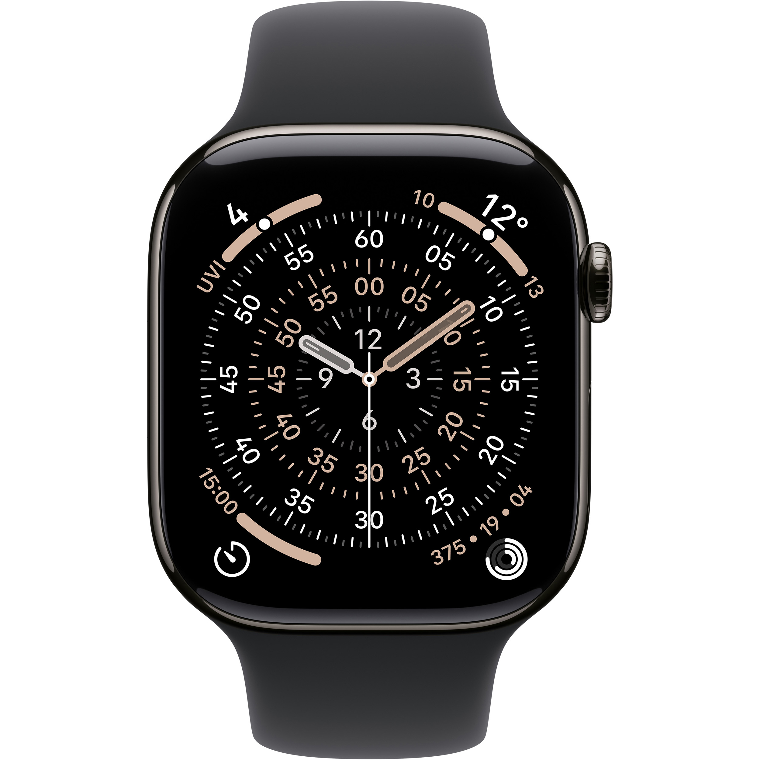 Смарт-годинник APPLE Series 11 GPS + Cellular 46mm Slate Titanium Case with Black Sport Band S/M (MFD14RK/A)