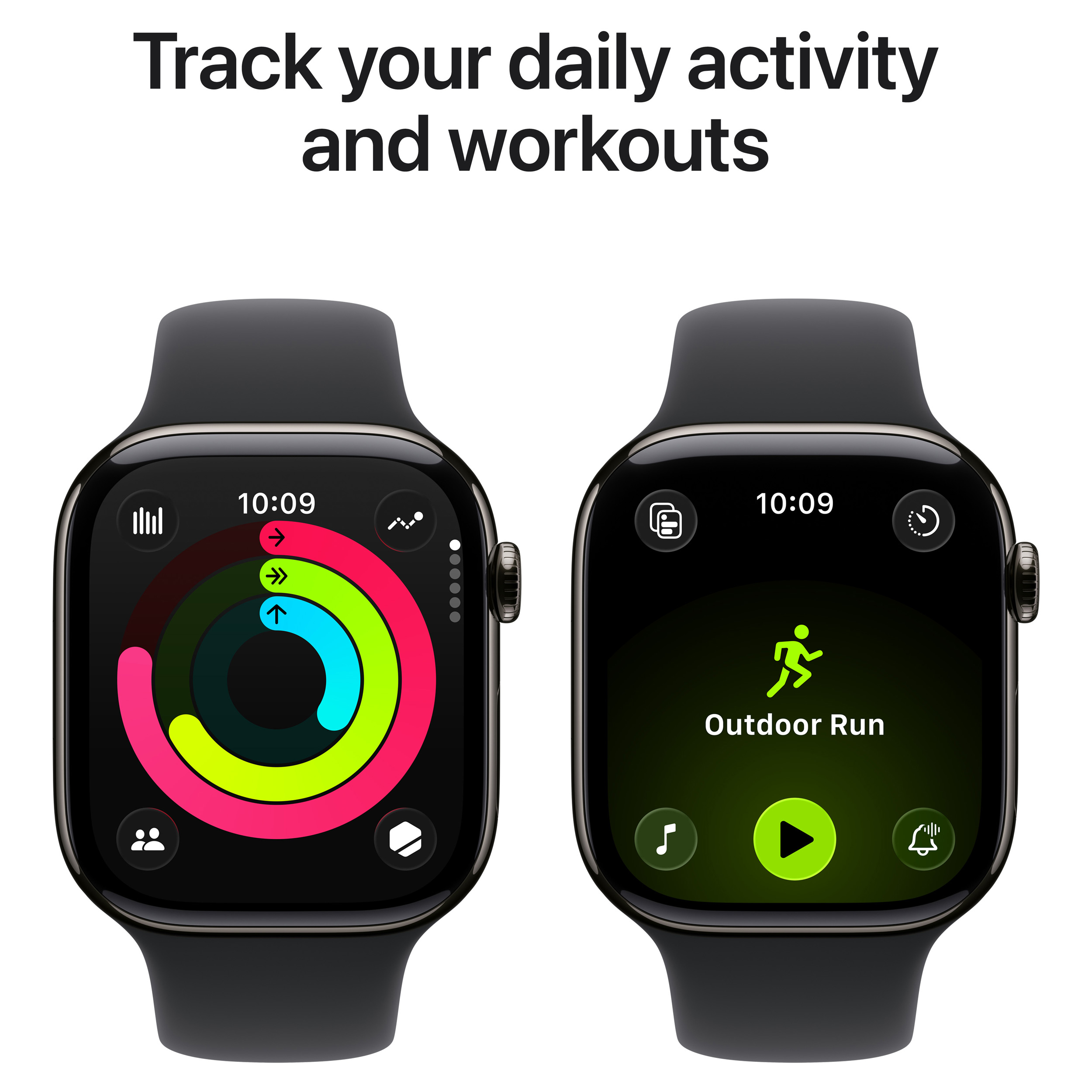 Смарт-годинник APPLE Series 11 GPS + Cellular 46mm Slate Titanium Case with Black Sport Band S/M (MFD14RK/A)