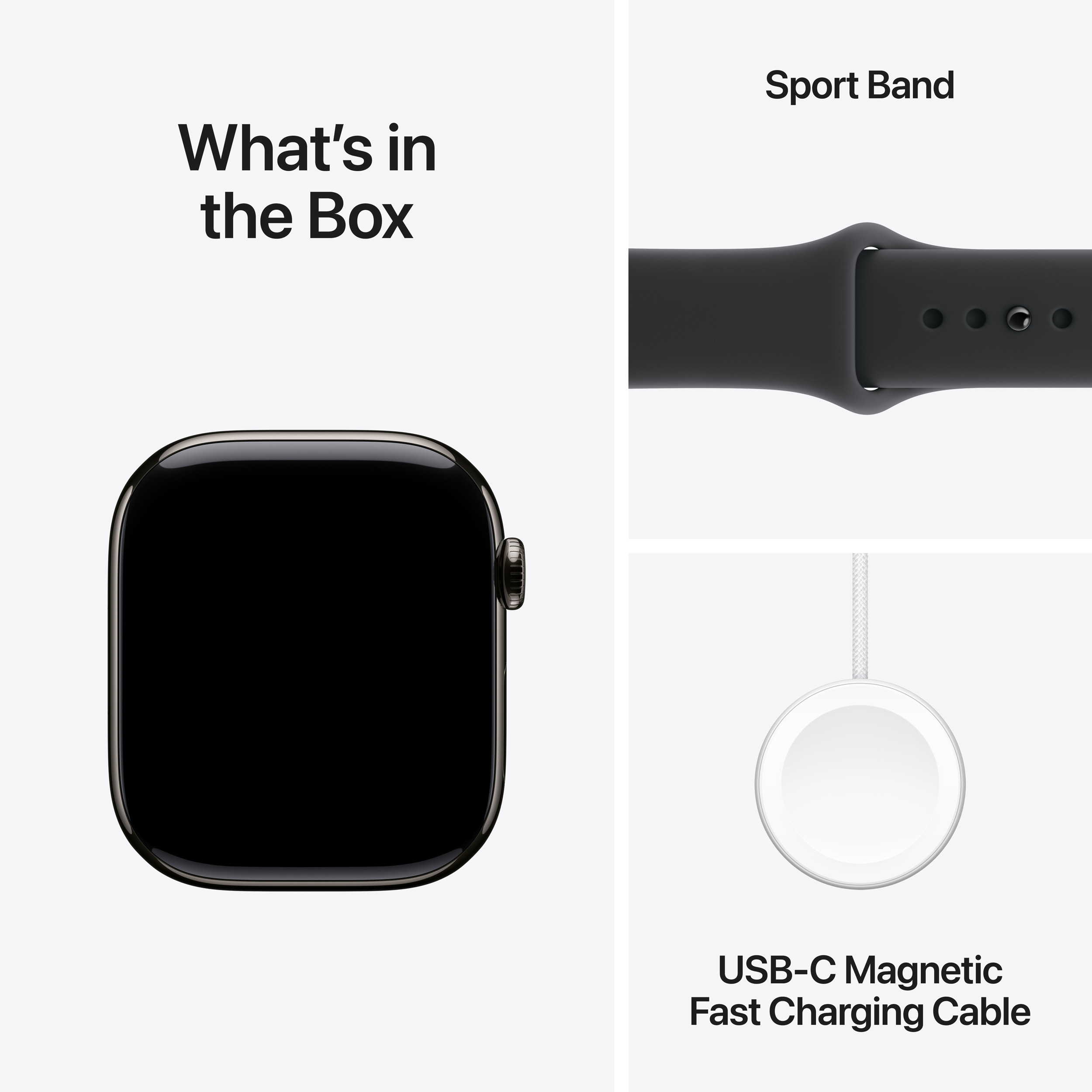 Смарт-годинник APPLE Series 11 GPS + Cellular 46mm Slate Titanium Case with Black Sport Band S/M (MFD14RK/A)