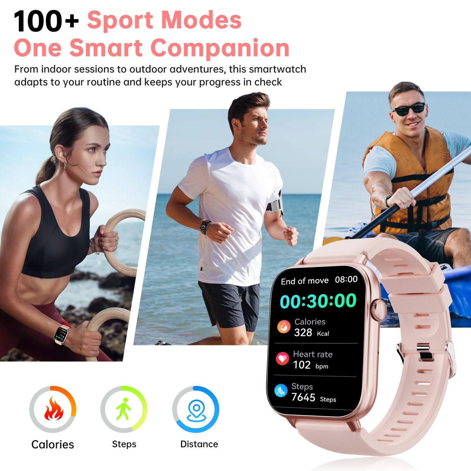 Смарт-часы OUKITEL V3 Smart Watch Pink (6941749818607)