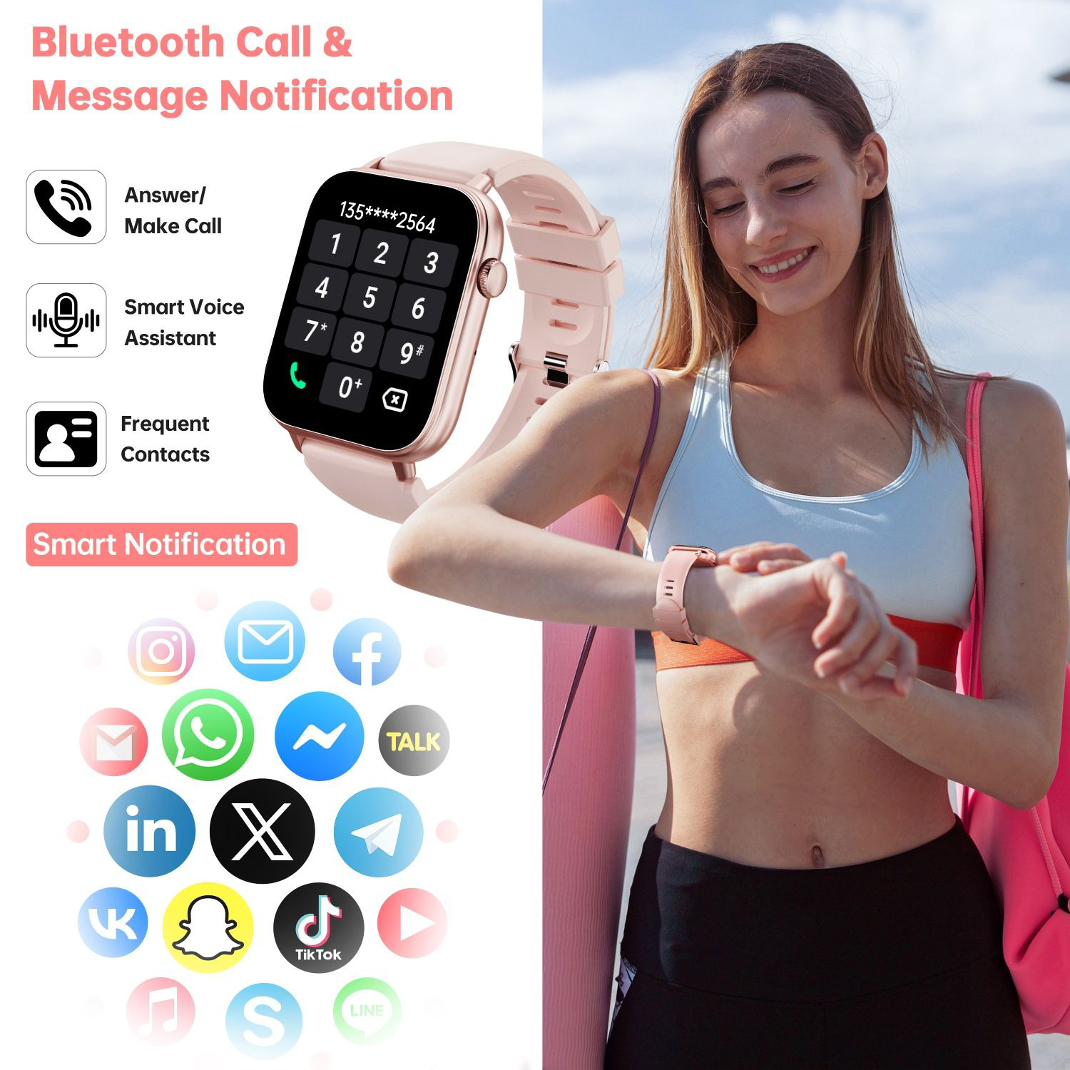 Смарт-часы OUKITEL V3 Smart Watch Pink (6941749818607)