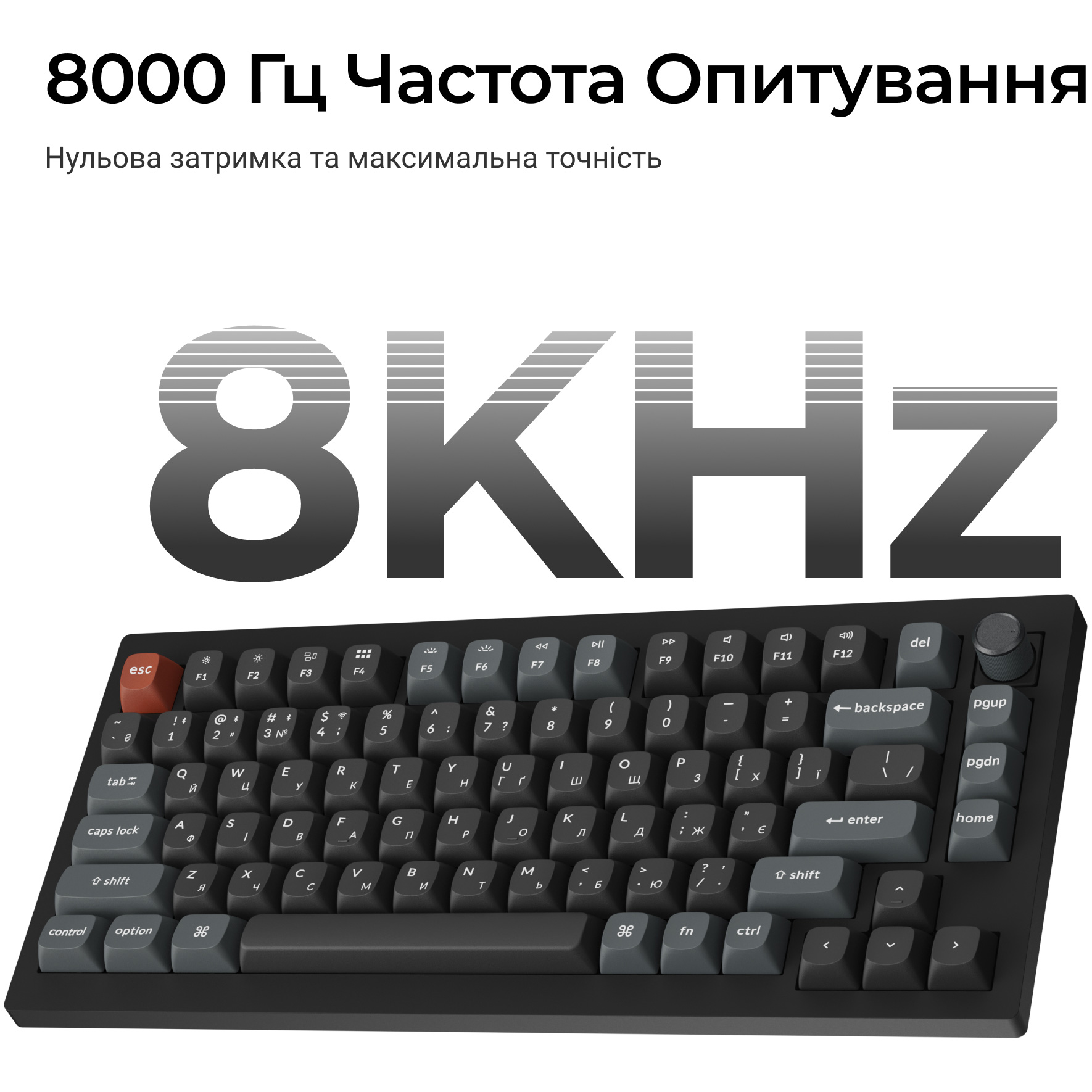 Клавиатура беспроводная KEYCHRON V1 Ultra Silk POM Red Black