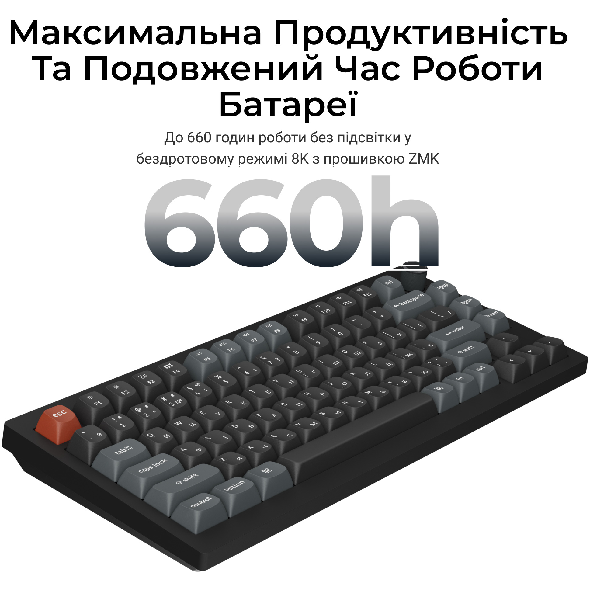 Клавиатура беспроводная KEYCHRON V1 Ultra Silk POM Red Black