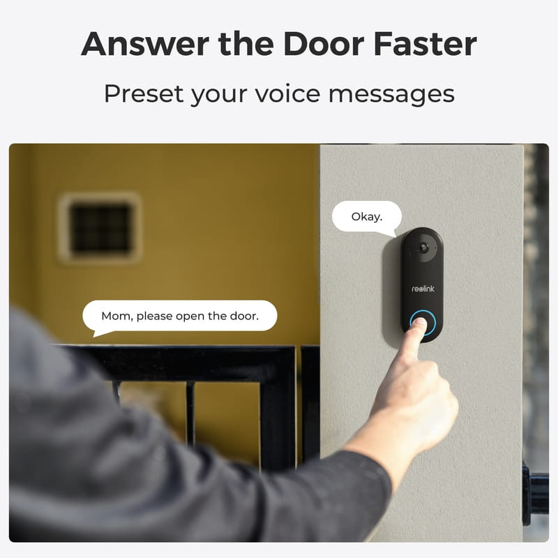 Wi-Fi відеодзвінок REOLINK D340P Smart 2K+ Wired PoE Video Doorbell with Chime