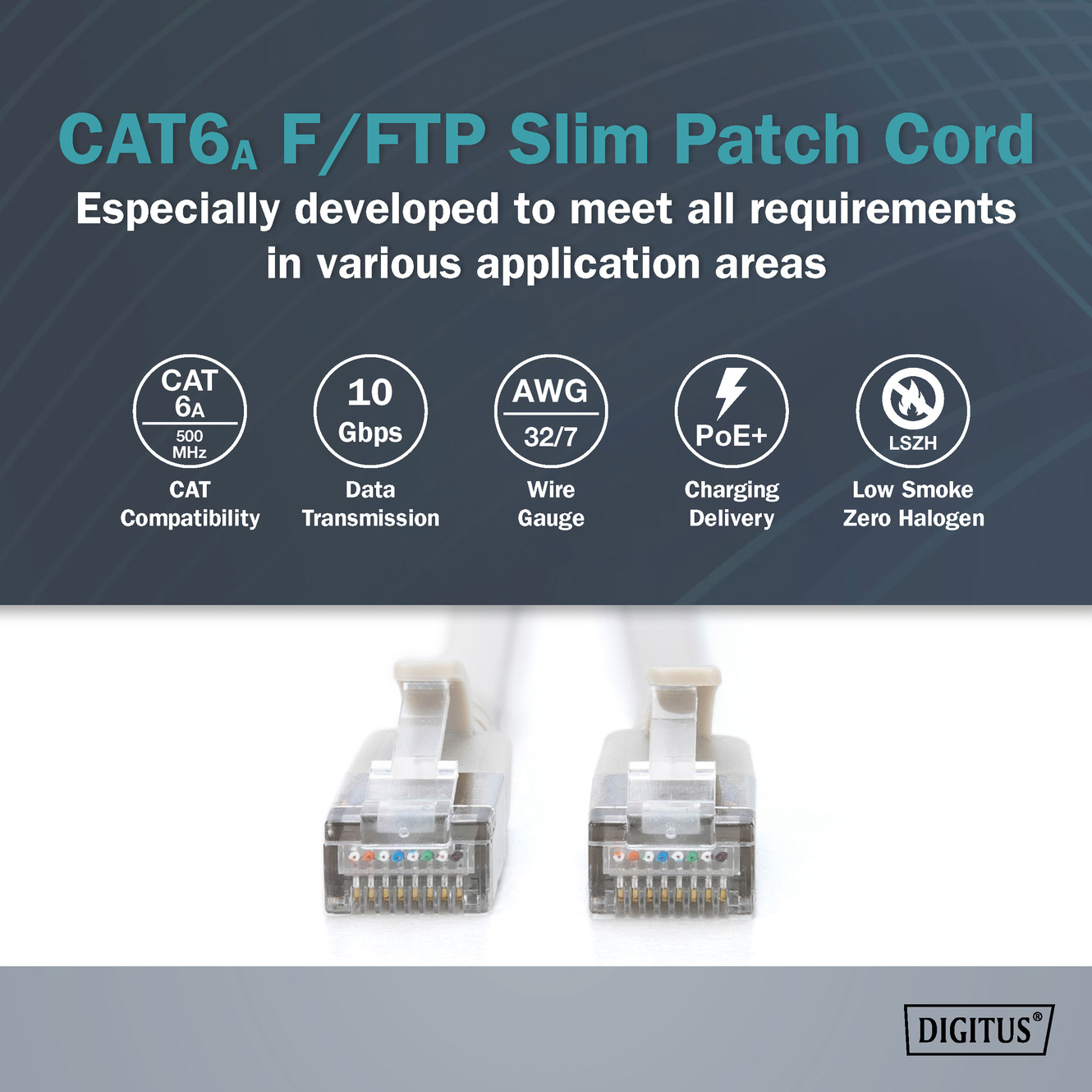 Патч-корд DIGITUS F/FTP Cat.6a CU 3м Gray (DK-1632-A-030S)