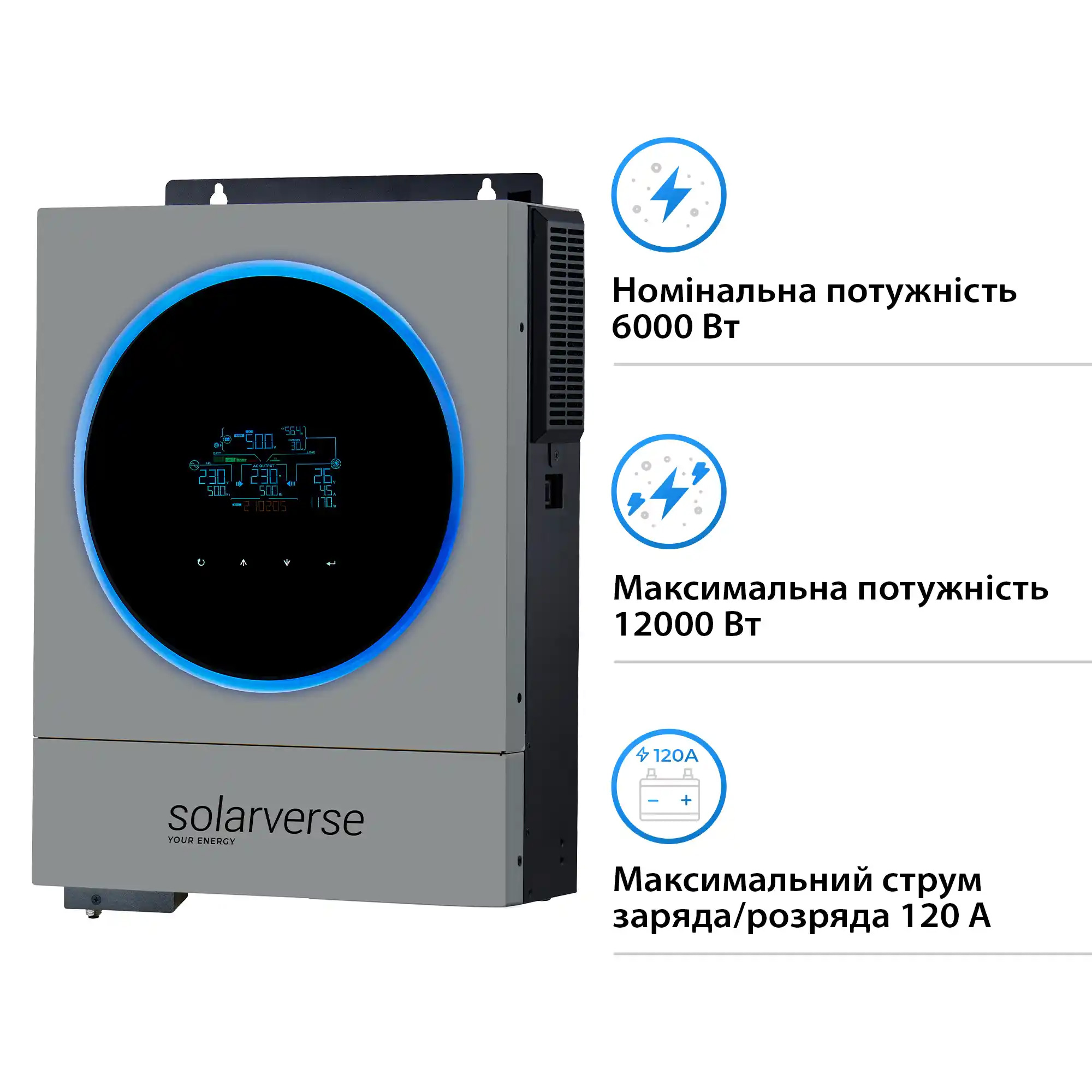 Инвертор автономный солнечный SOLARVERSE Ampere Duo (SV6048AD)