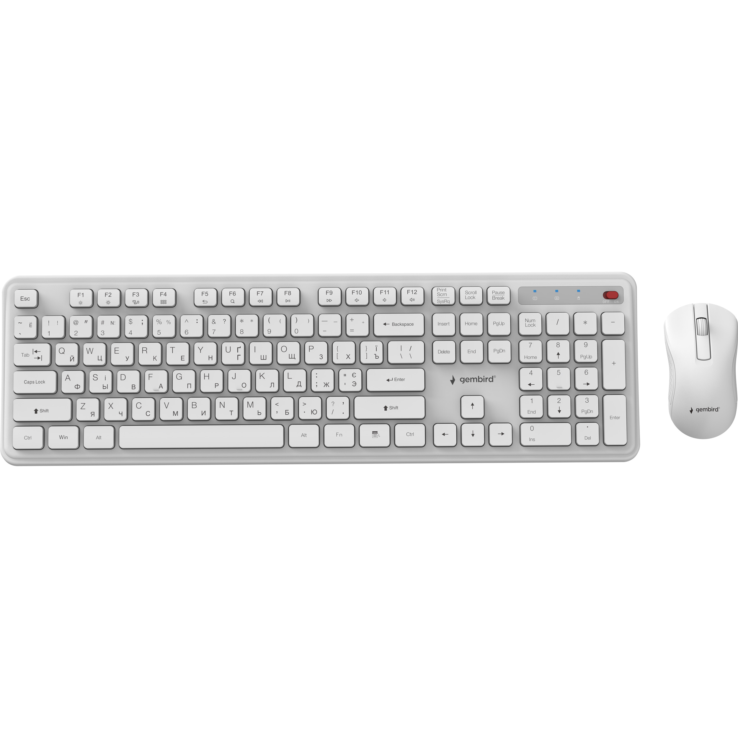 Комплект беспроводной GEMBIRD Slim Pro Business KBS-WPS-01-W-CYRL White