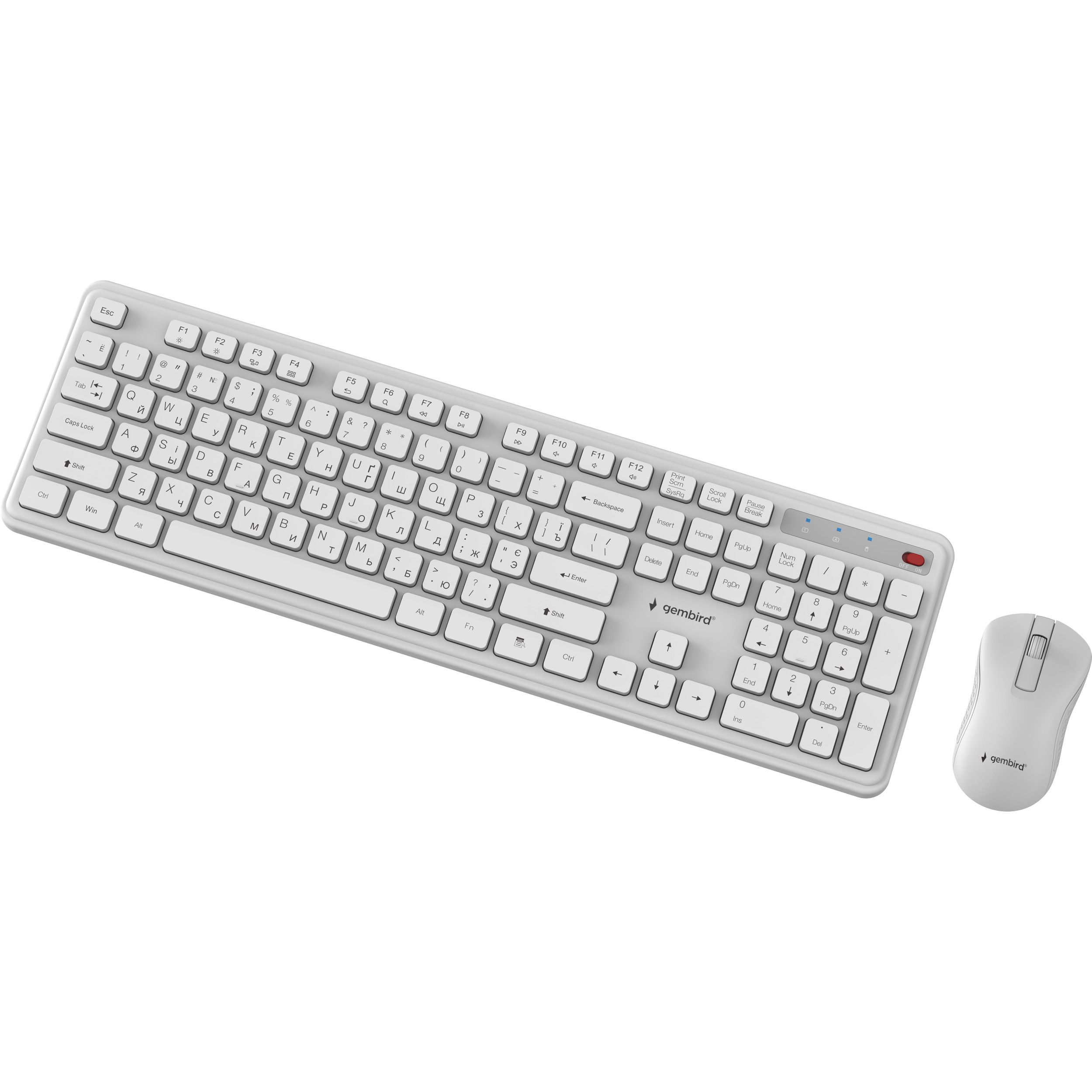 Комплект беспроводной GEMBIRD Slim Pro Business KBS-WPS-01-W-CYRL White