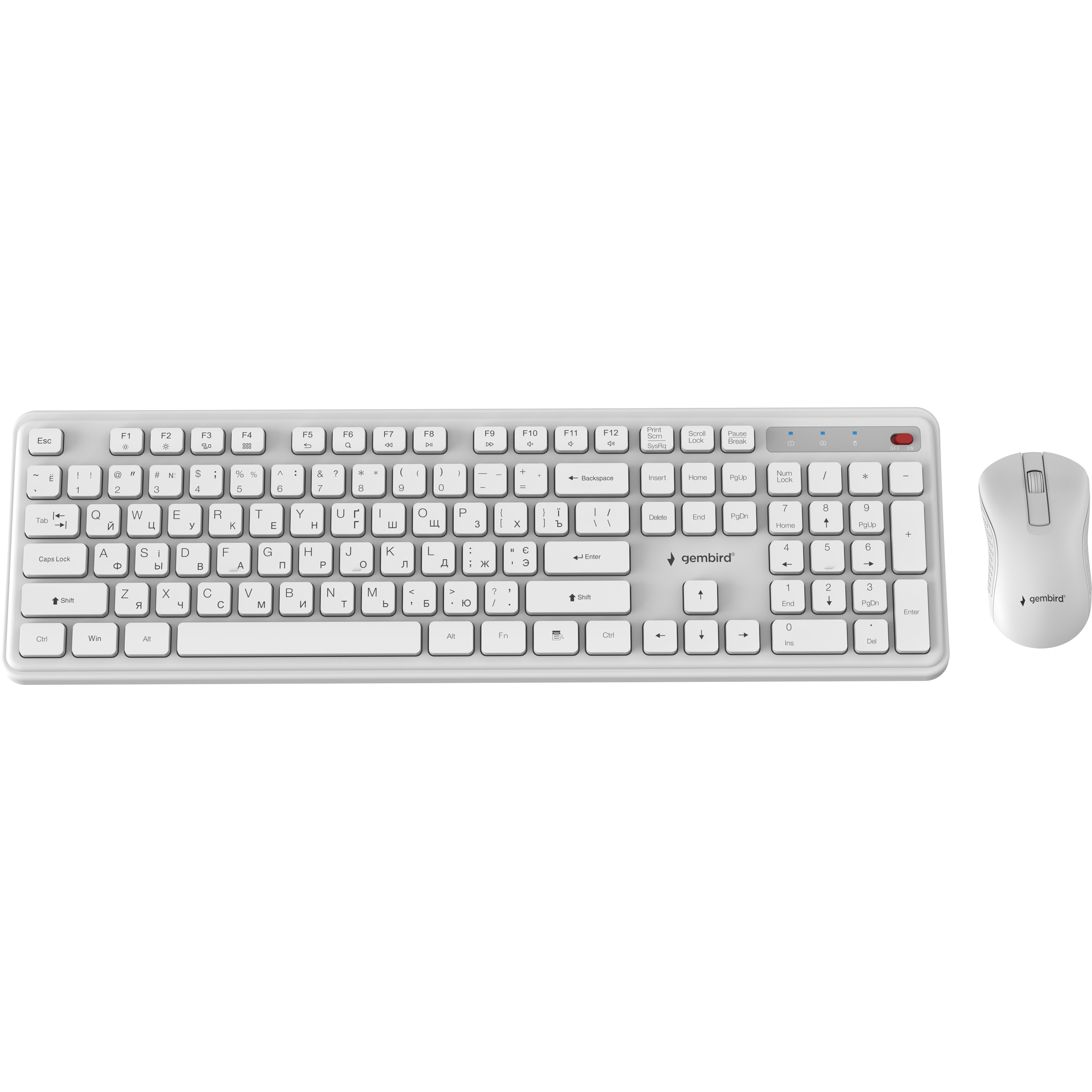Комплект беспроводной GEMBIRD Slim Pro Business KBS-WPS-01-W-CYRL White