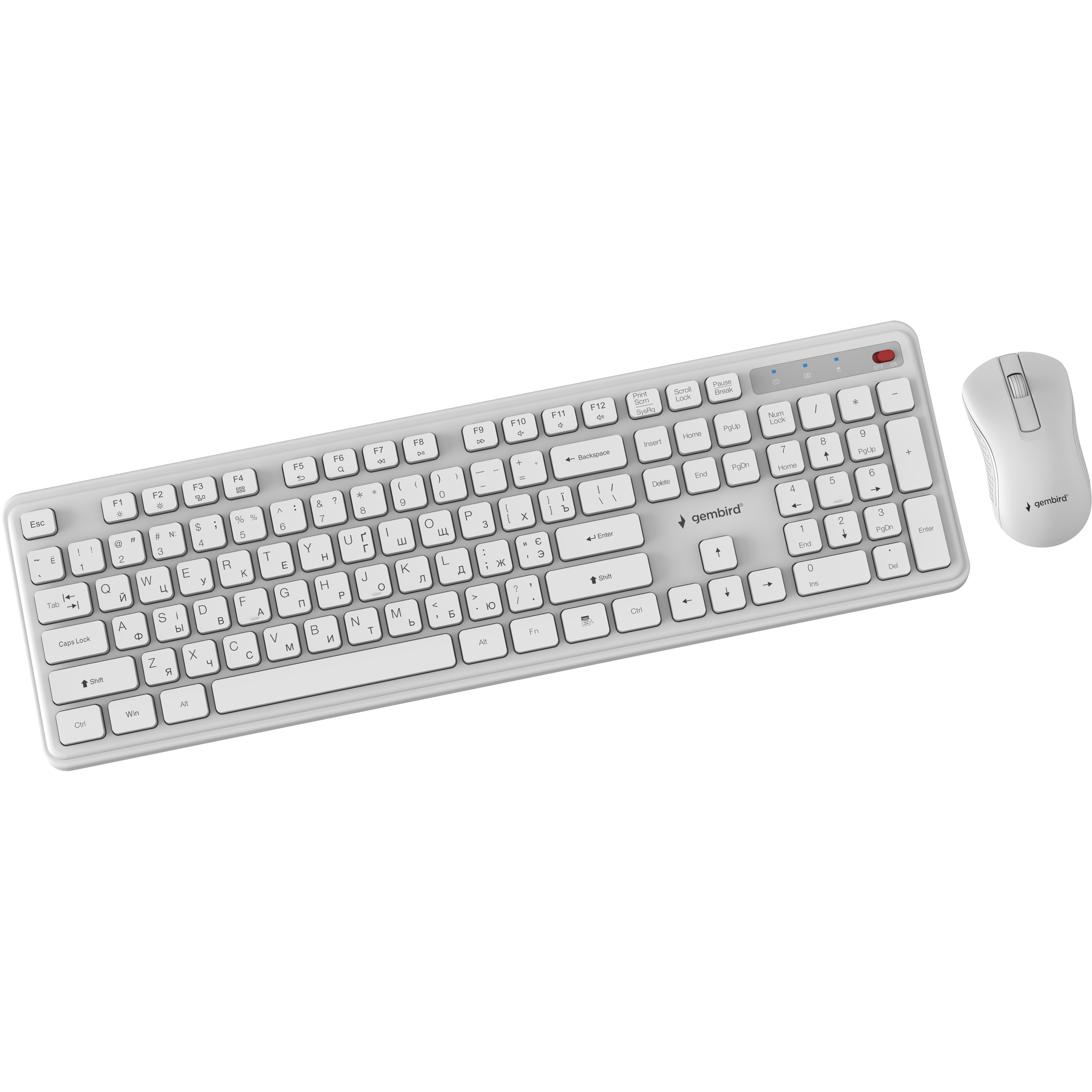Комплект беспроводной GEMBIRD Slim Pro Business KBS-WPS-01-W-CYRL White
