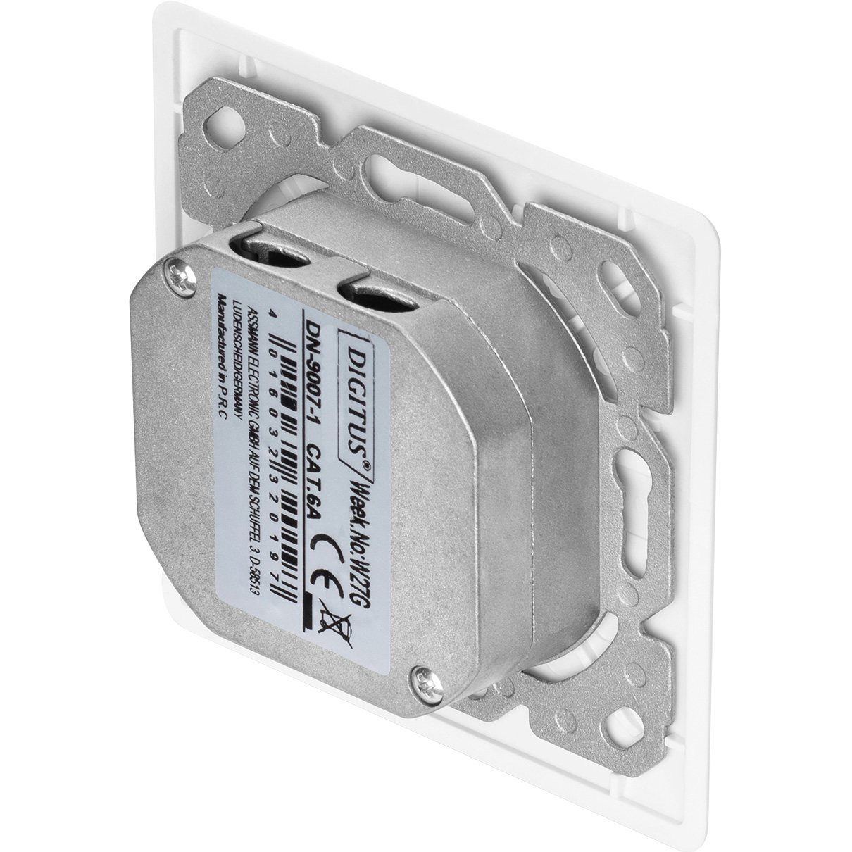 Розетка настінна DIGITUS 2xRJ-45 Cat.6a STP White (DN-9007-1)