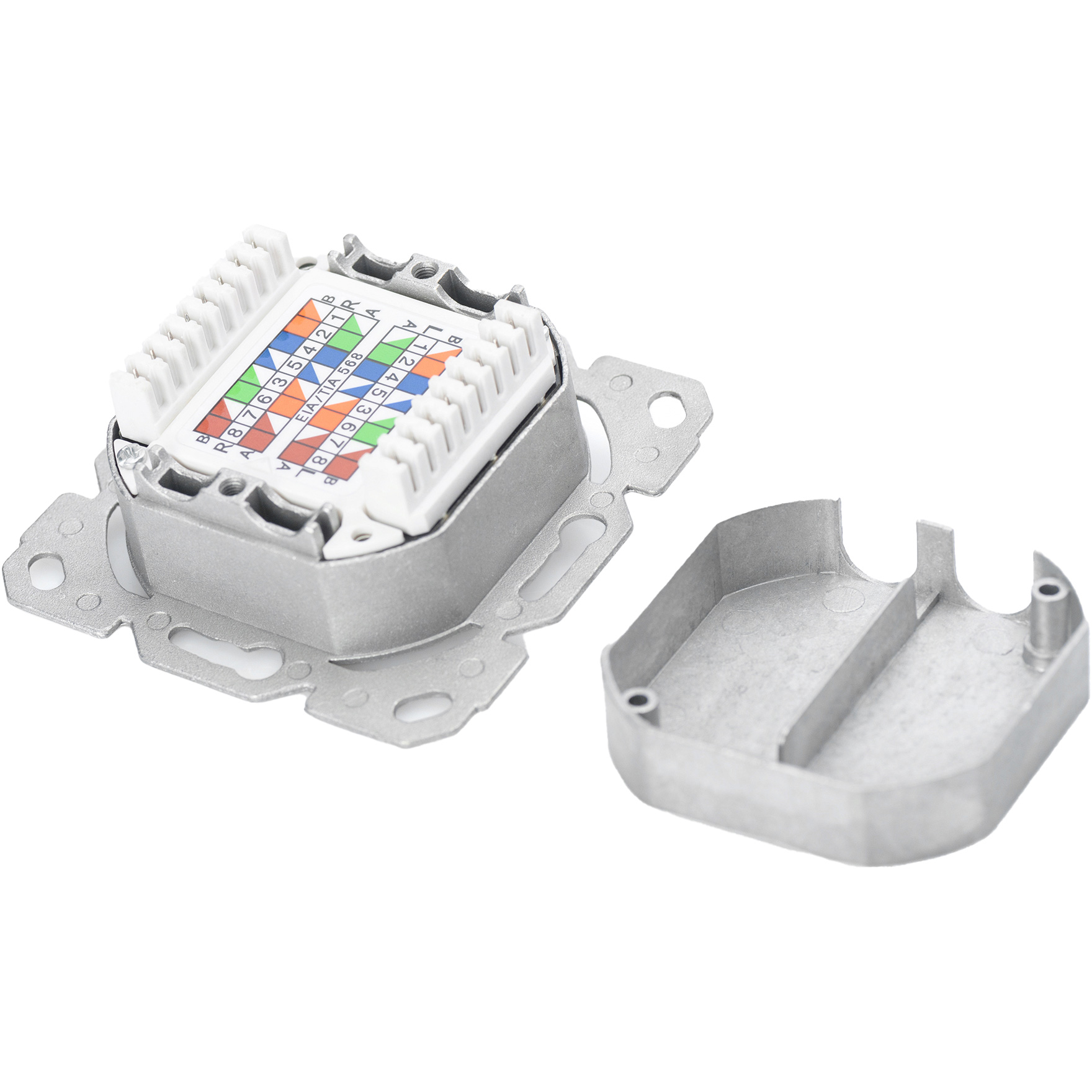 Розетка настінна DIGITUS 2xRJ-45 Cat.6a STP White (DN-9007-1)