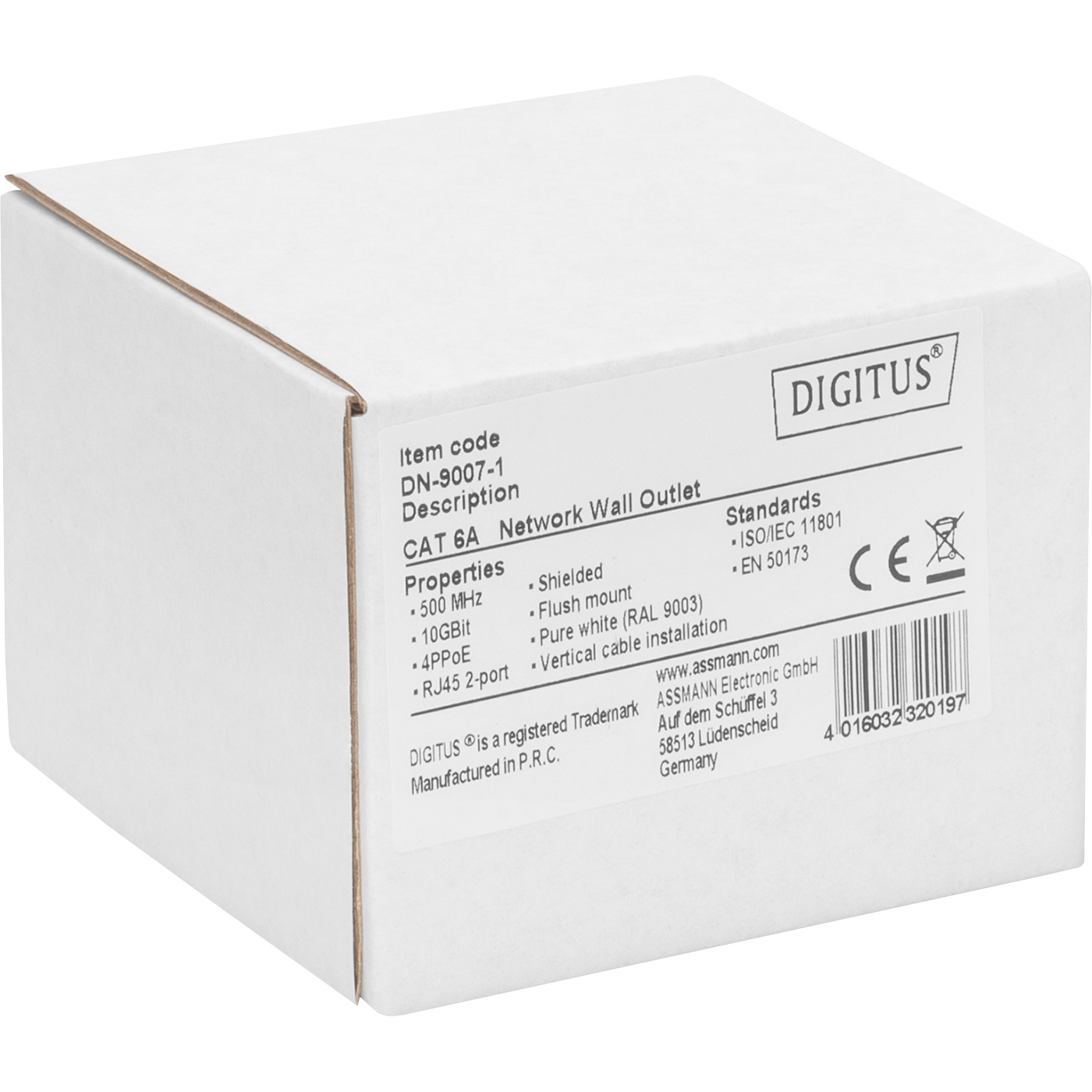 Розетка настінна DIGITUS 2xRJ-45 Cat.6a STP White (DN-9007-1)