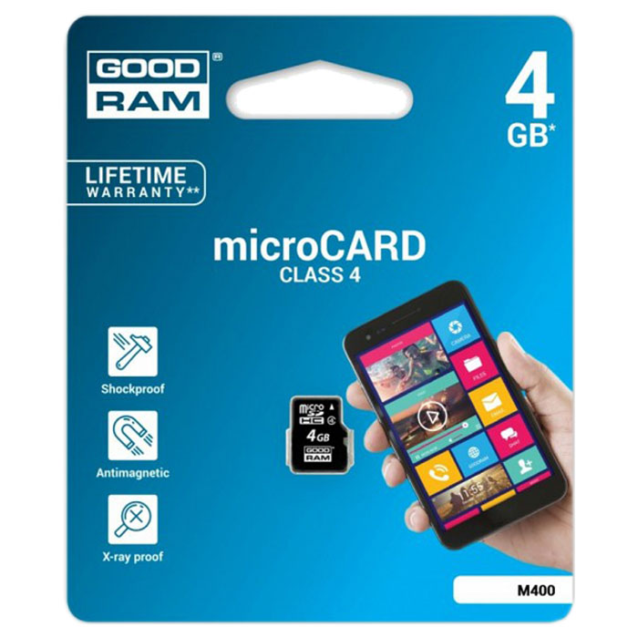 Карта пам'яті GOODRAM microSDHC 4GB Class 4 (M400-0040R11)