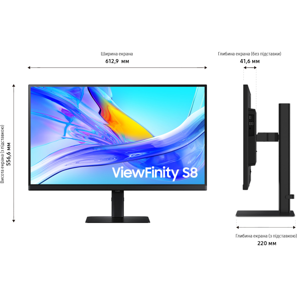 Монітор 27" SAMSUNG ViewFinity HRM S80UD (LS27H804UAIXUA)