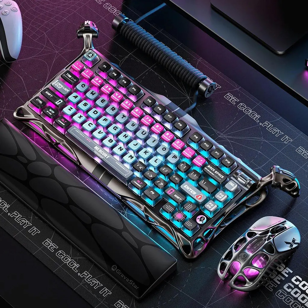 Клавиатура GRAVASTAR Mercury V75 Pro UFO Magnetic Switch Cyberpunk