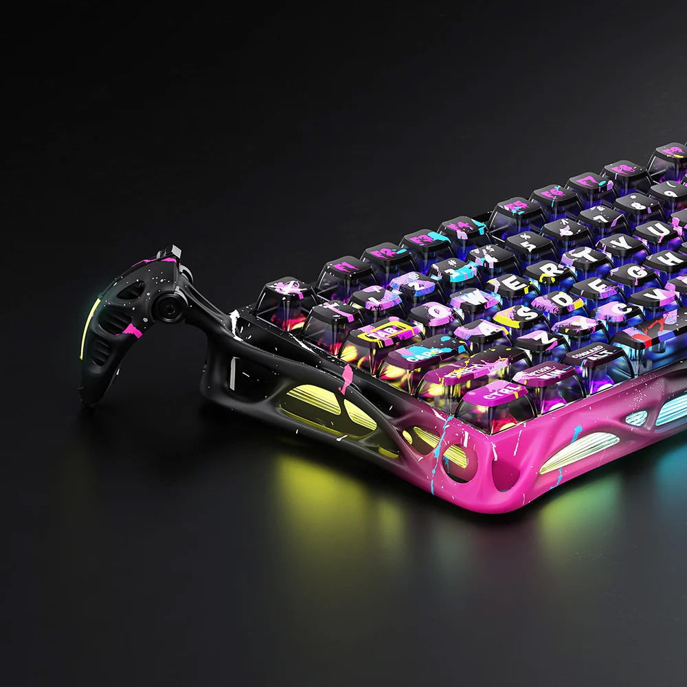 Клавиатура GRAVASTAR Mercury V75 Pro UFO Magnetic Switch Neon Graffiti