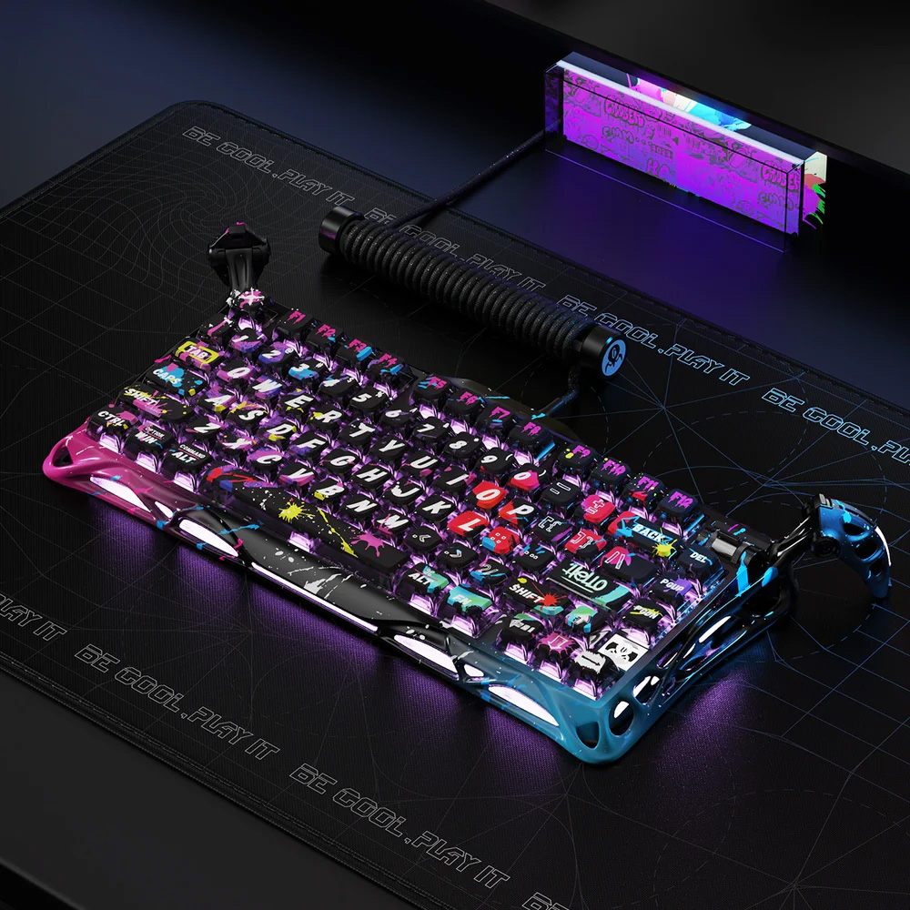 Клавиатура GRAVASTAR Mercury V75 Pro UFO Magnetic Switch Neon Graffiti