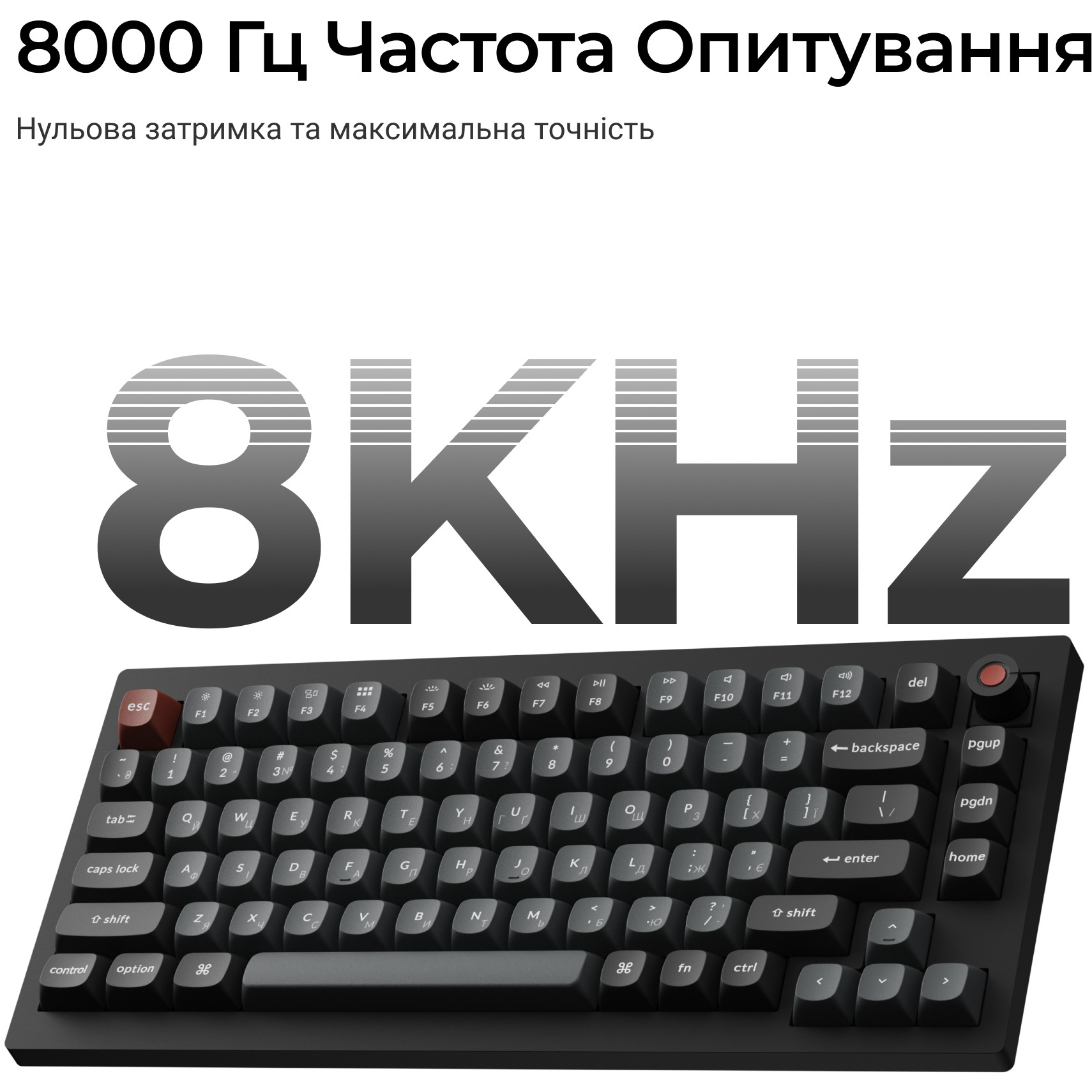 Клавиатура KEYCHRON V1 8K Super Red Switch Black