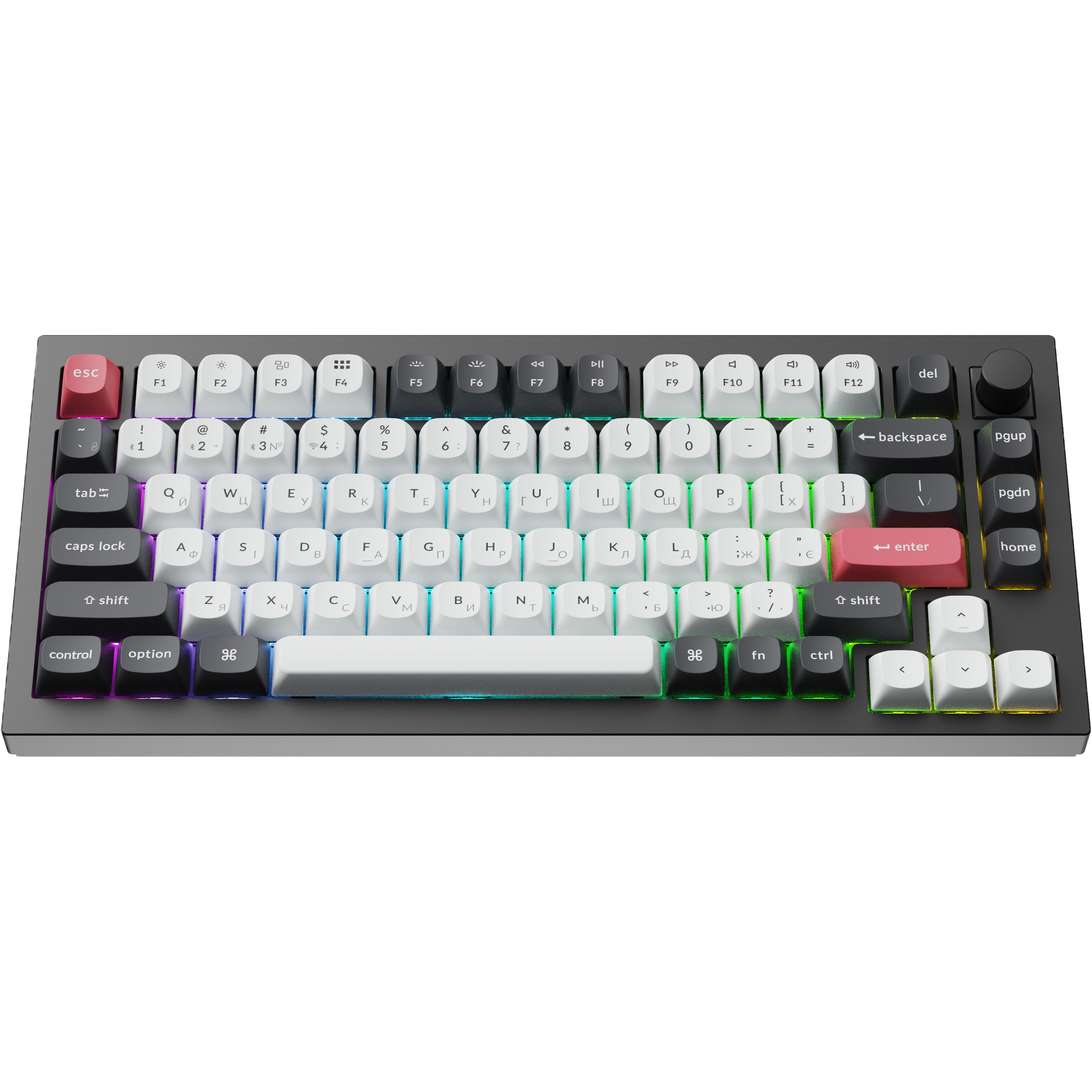 Клавиатура беспроводная KEYCHRON Q1 HE Gateron Double-Rail Magnetic Nebula Switch Black