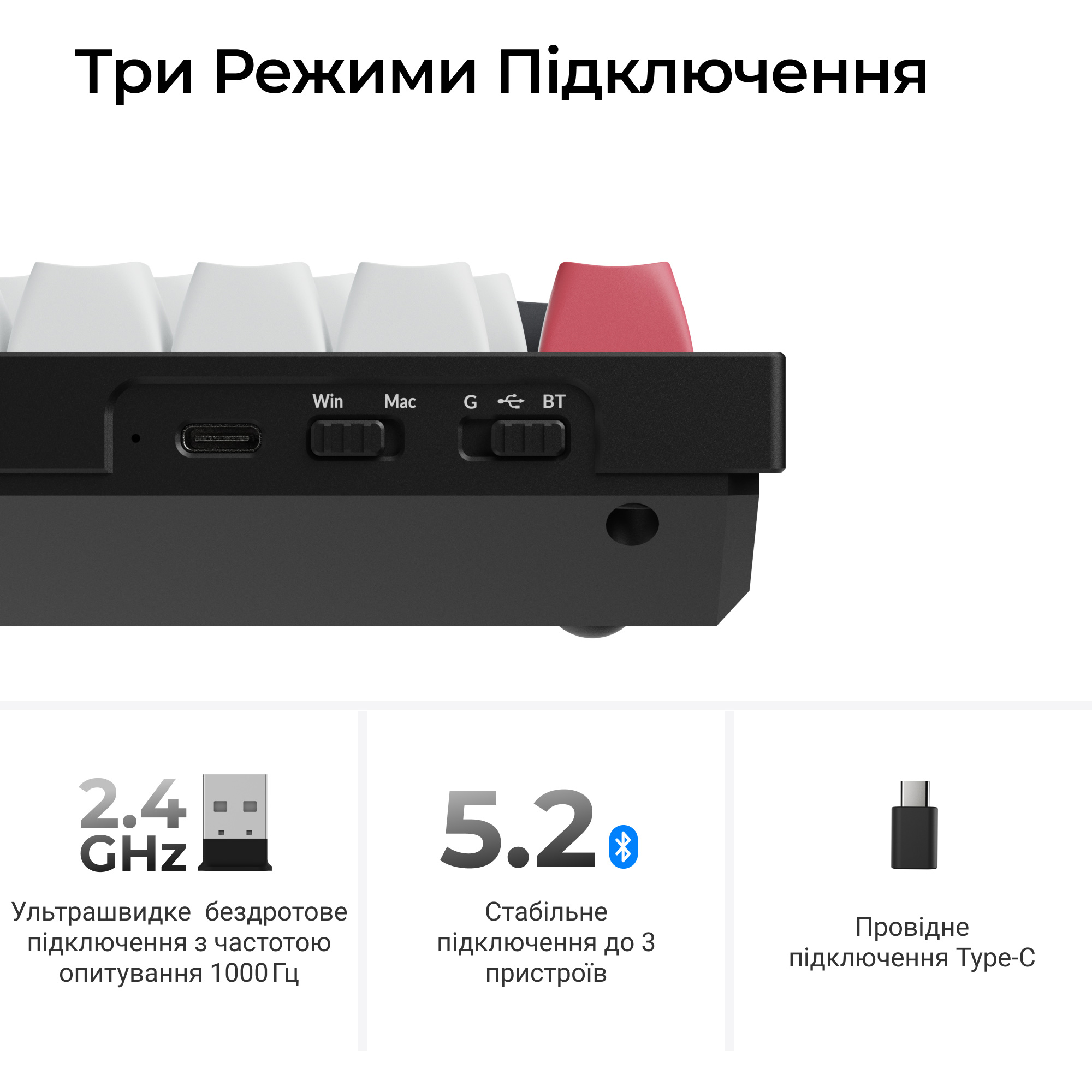 Клавиатура беспроводная KEYCHRON Q1 HE Gateron Double-Rail Magnetic Nebula Switch Black