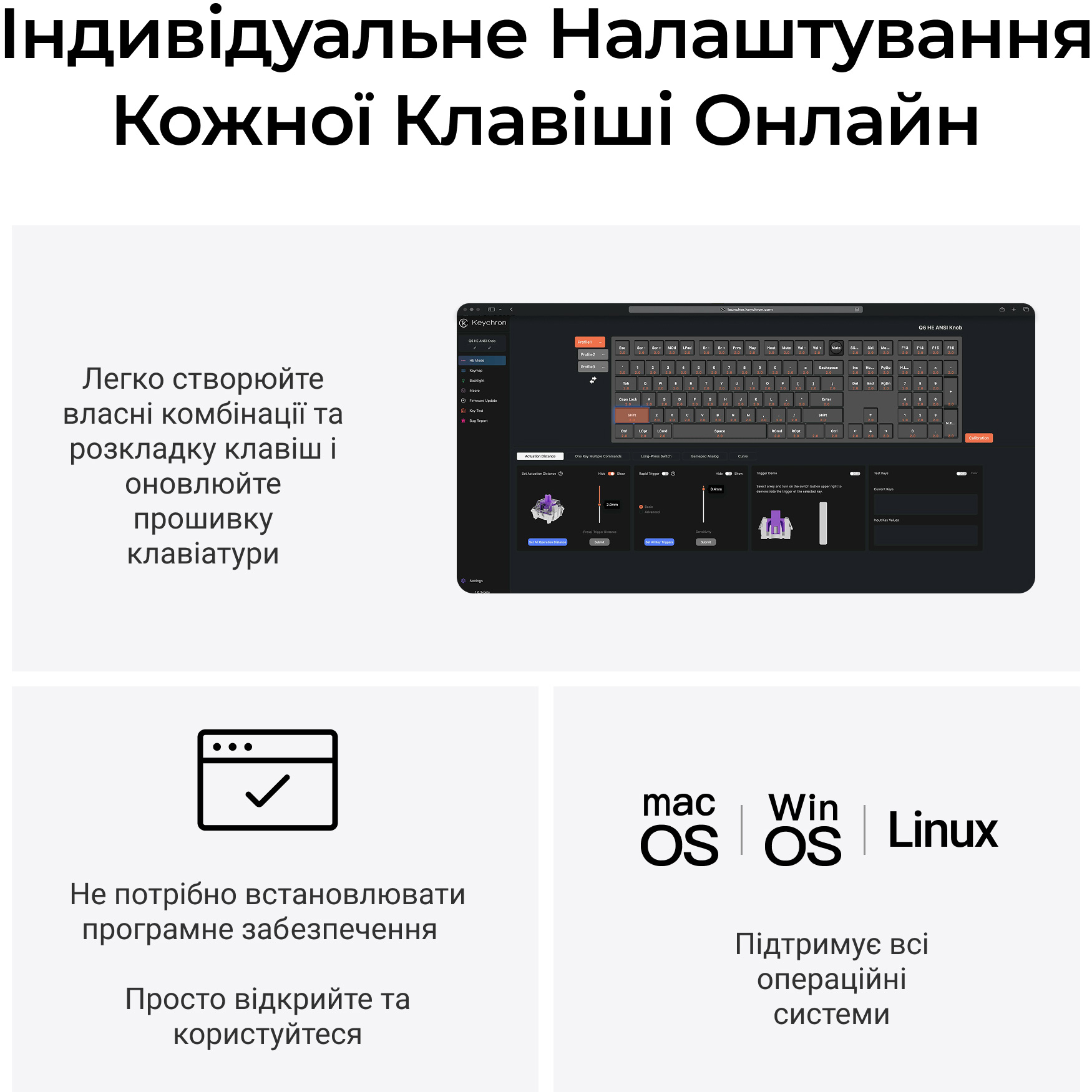 Клавиатура беспроводная KEYCHRON Q6 HE Gateron Double-Rail Magnetic Nebula Switch Carbon Black