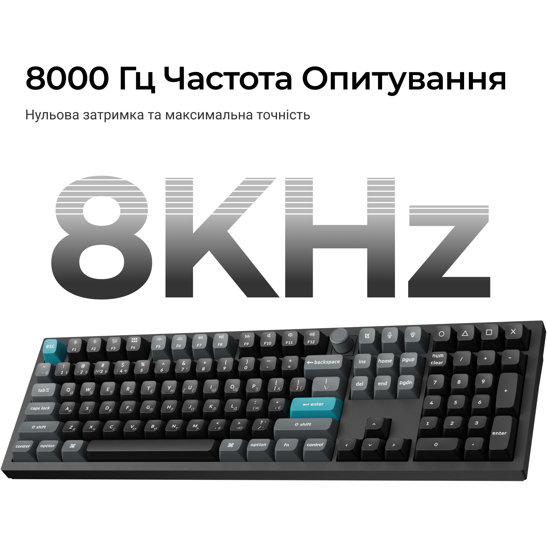 Клавиатура беспроводная KEYCHRON Q6 Ultra Silk POM Red Switch Black