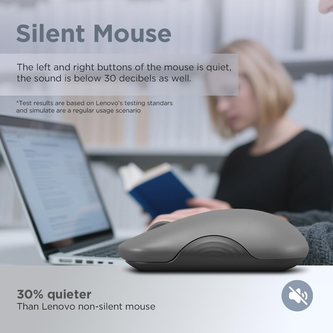 Мышь LENOVO 350 Bluetooth Silent Mouse Luna Gray (GY51S61904)