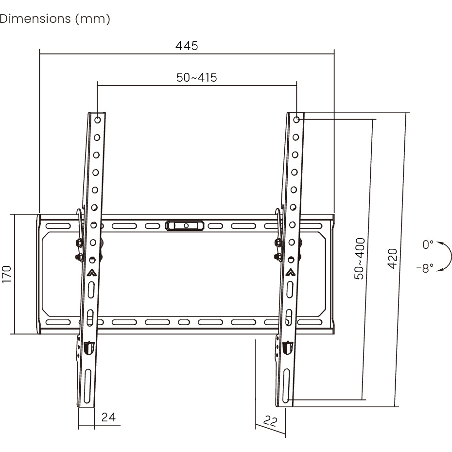 Крепление настенное для ТВ BRATECK KL37-44T 32"-75" Black