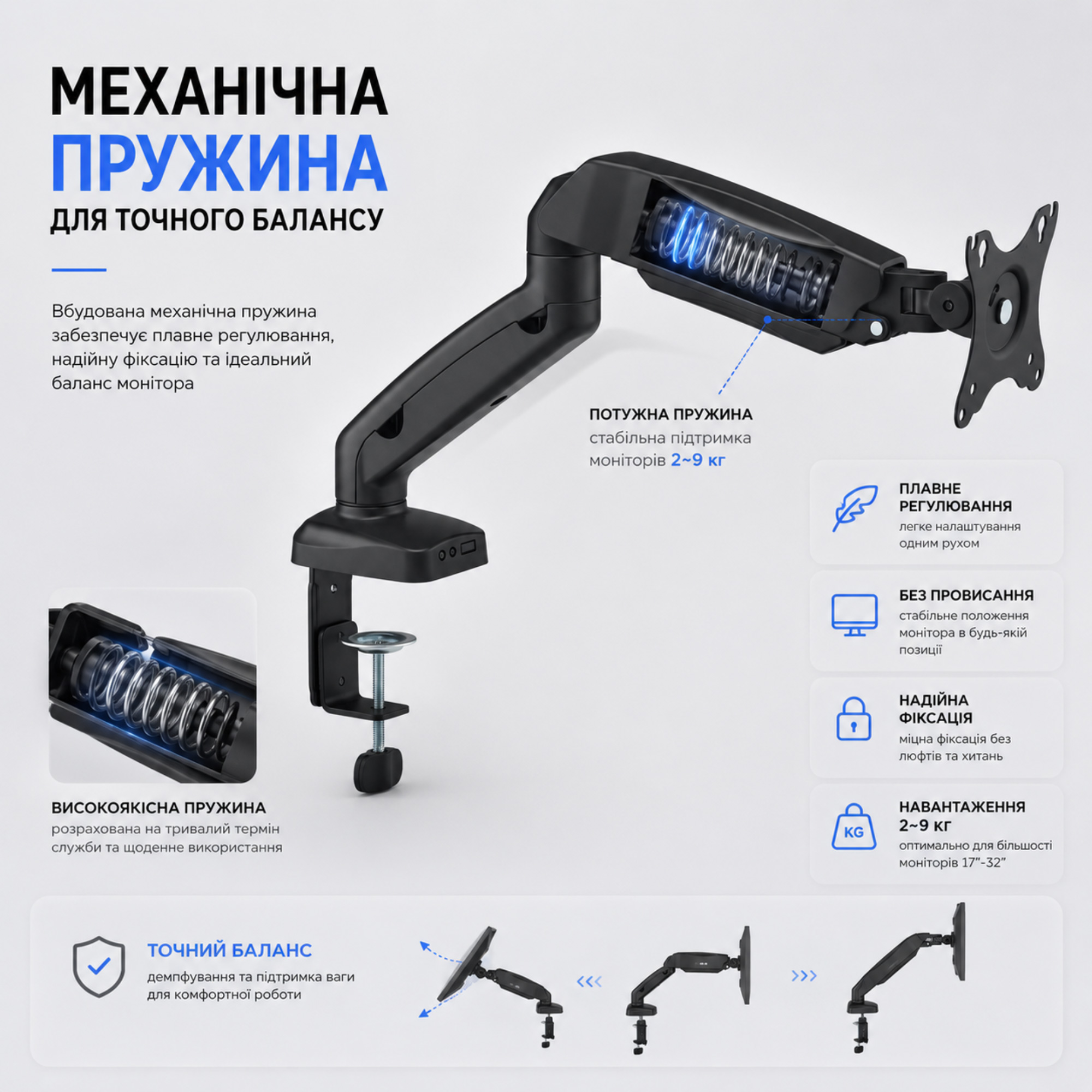 Настольное крепление для монитора ITECH MBNG-02F 17"-32" Black