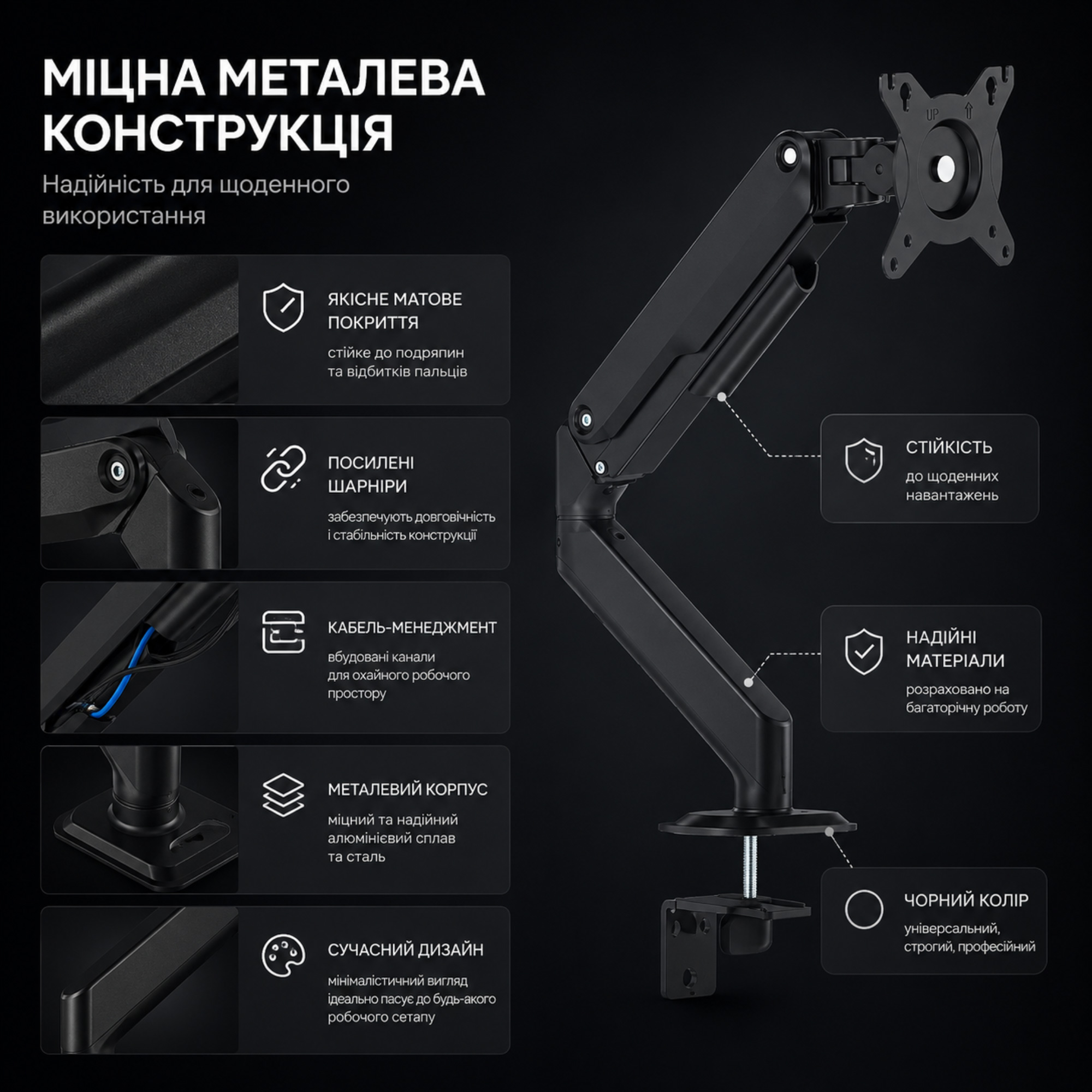Настольное крепление для монитора ITECH MBSS-02F 17"-32" Black