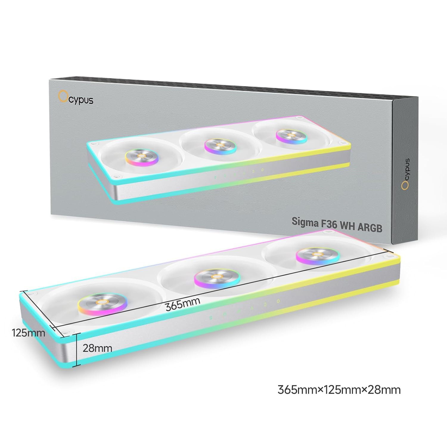 Вентилятор 3-in-1 OCYPUS Sigma F36 ARGB White