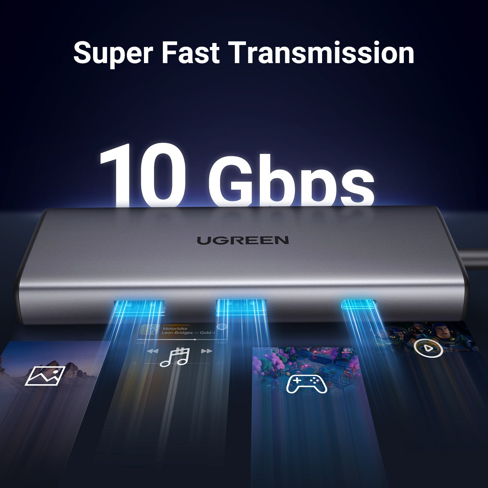 Порт-репликатор UGREEN CM498 Revodok Pro 107 7-in-1 USB-C Hub (15531)