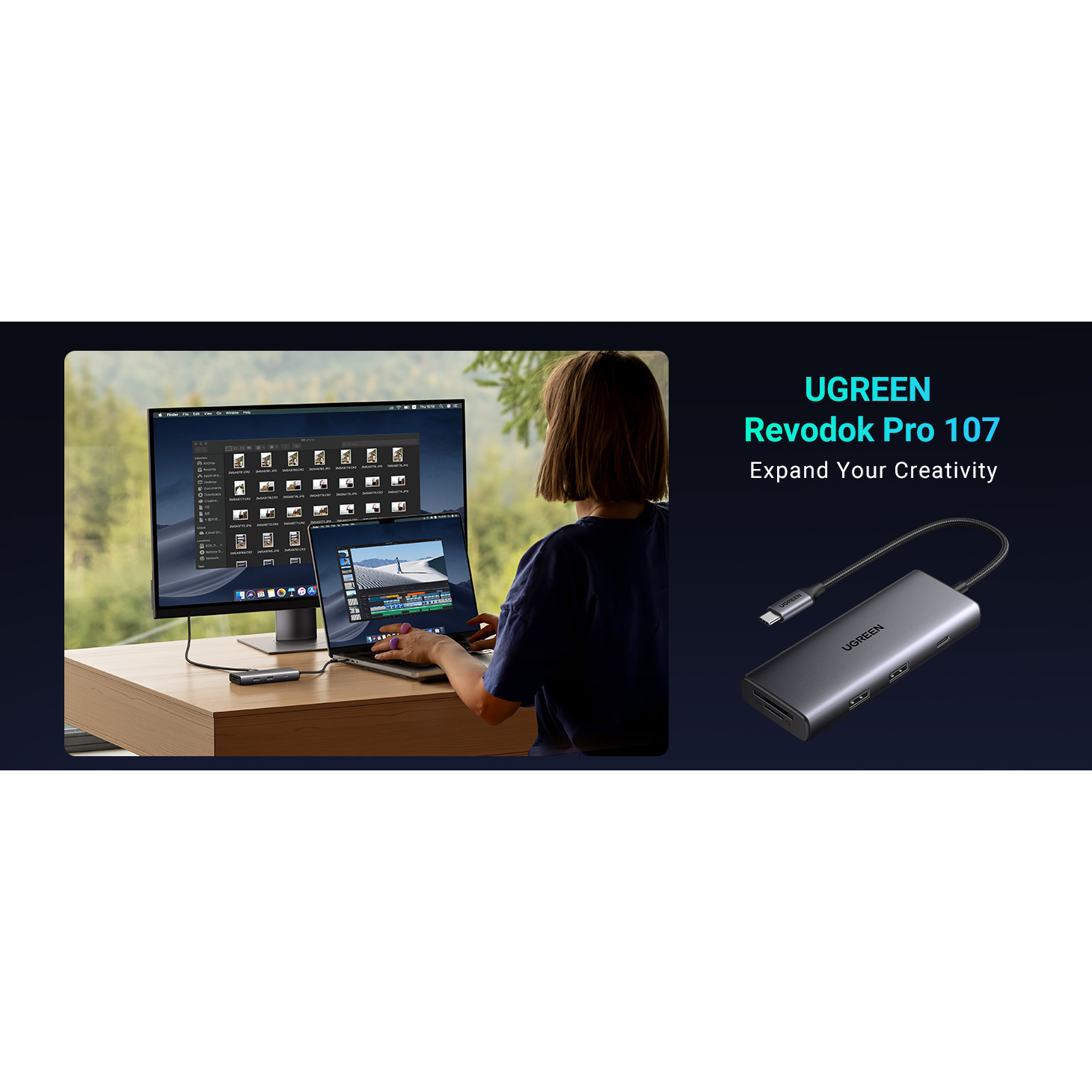 Порт-репликатор UGREEN CM498 Revodok Pro 107 7-in-1 USB-C Hub (15531)